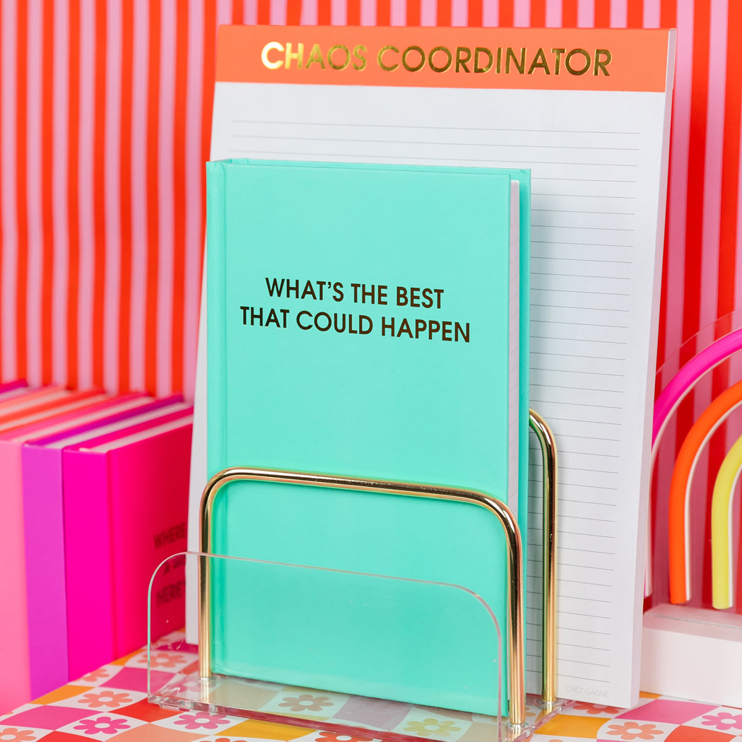 What's The Best That Could Happen - Aqua Hardcover Journal