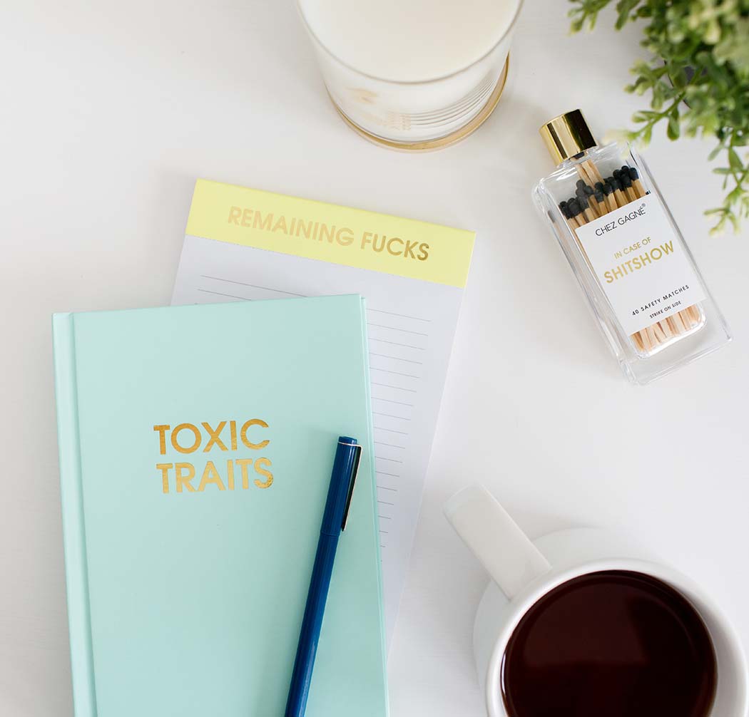 Toxic Traits - Sea Foam Green Hardcover Journal