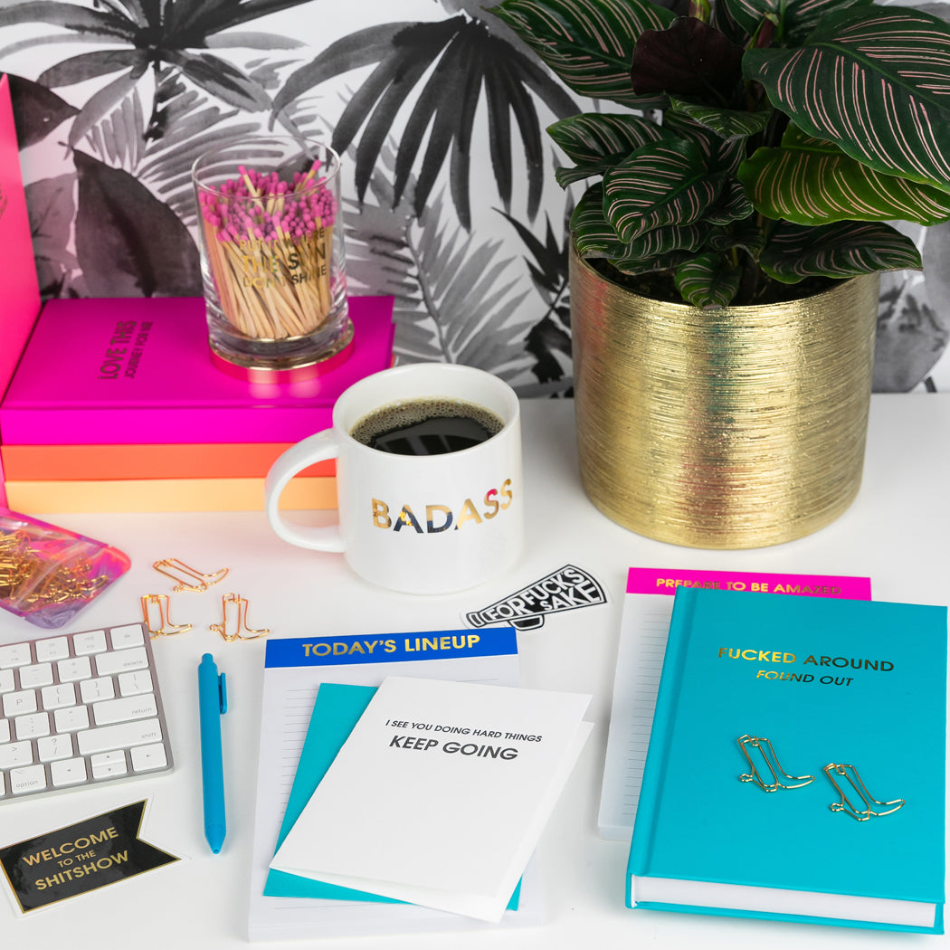 Fucked Around. Found Out. - Bright Teal Hardcover Journal