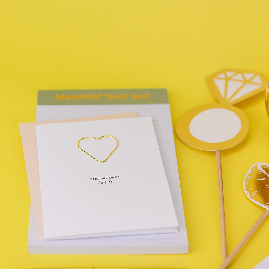 Happily Ever After - Heart Paperclip Letterpress Card