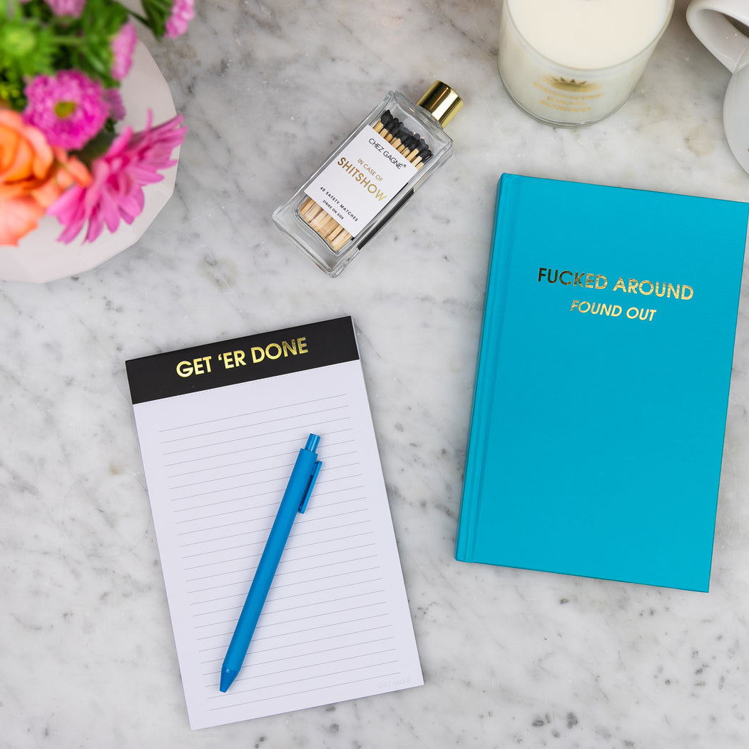 Fucked Around. Found Out. - Bright Teal Hardcover Journal