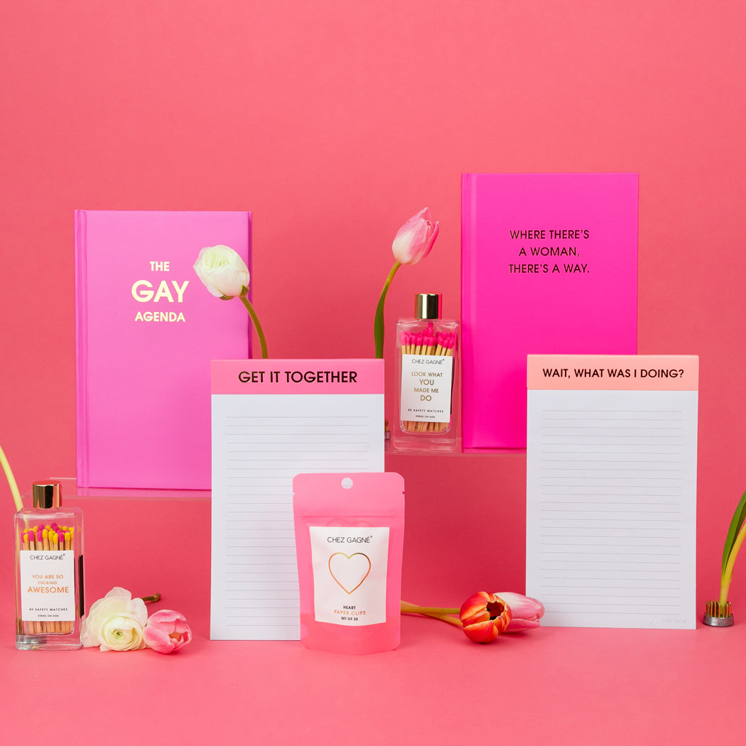 Where There's A Woman There's A Way - Neon Pink Hardcover Journal