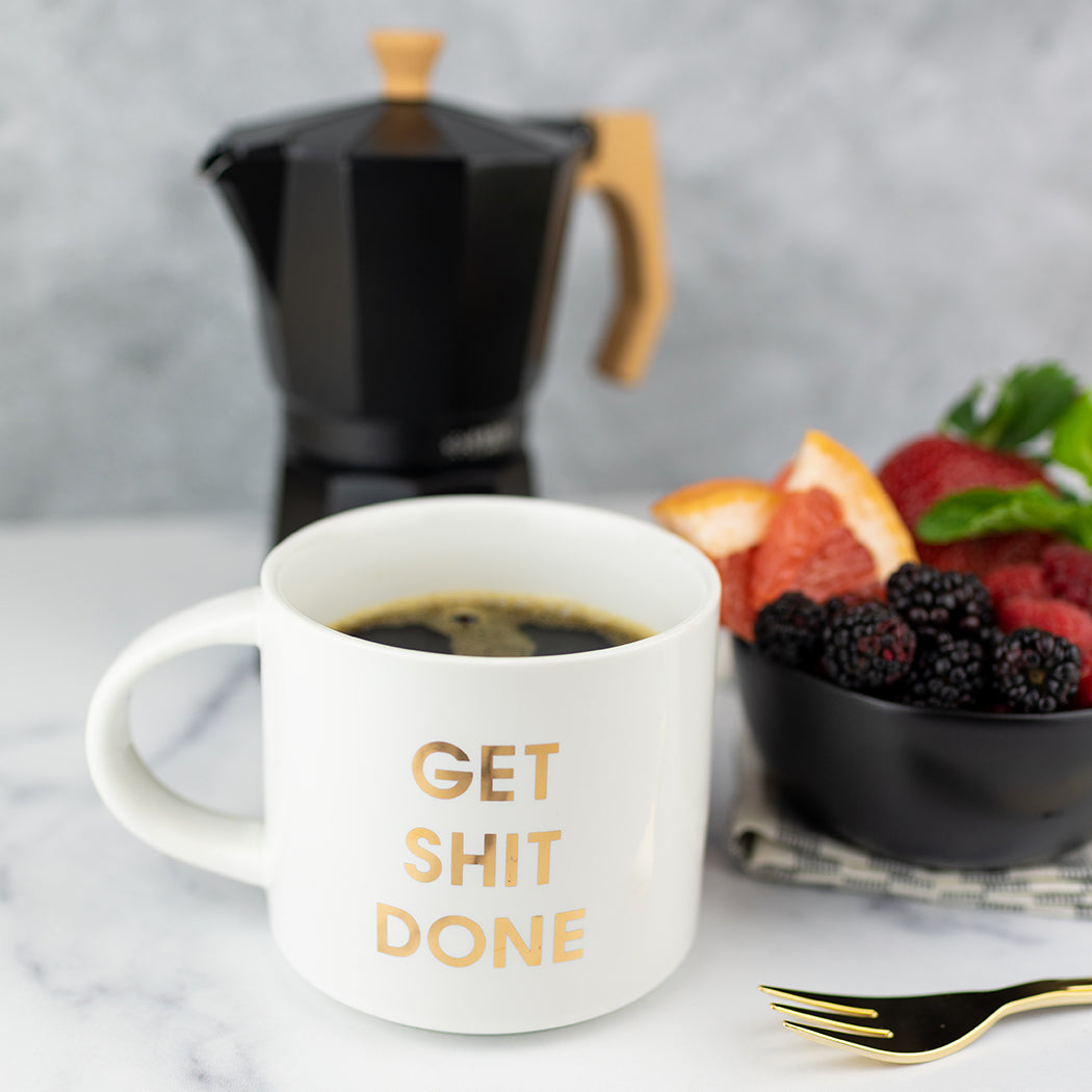 Get Shit Done - Gold Foil Oversized Mug