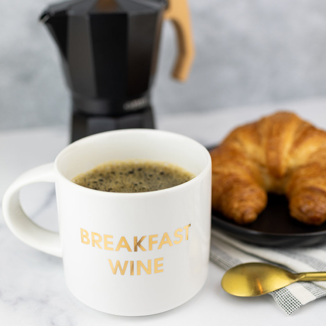 Breakfast Wine - Gold Foil Oversized Mug