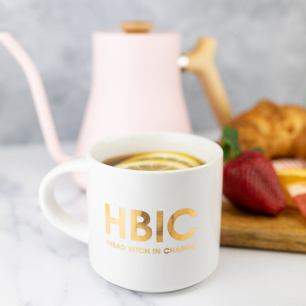 HBIC Head Bitch In Charge - Gold Foil Oversized Mug