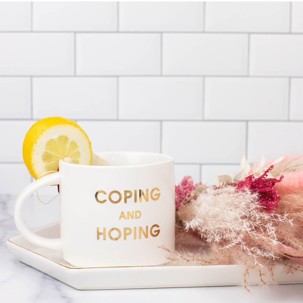 Coping and Hoping - Gold Foil Metallic Mug