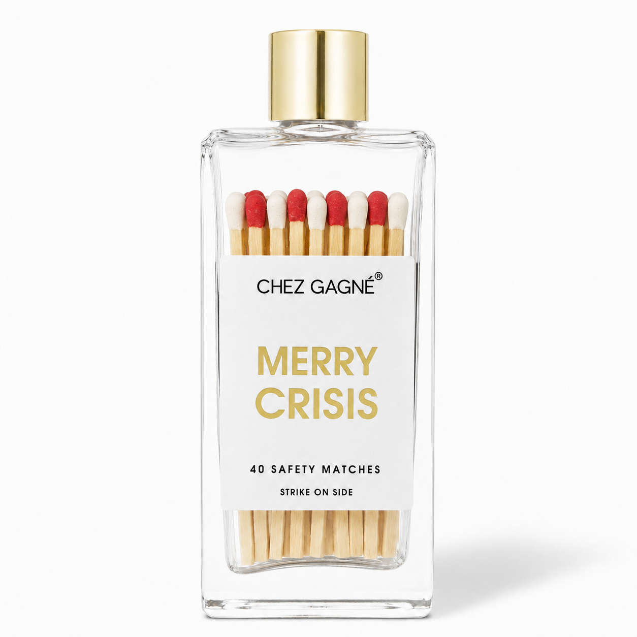 Merry Crisis - Glass Bottle Safety Matches - Holiday/Christmas