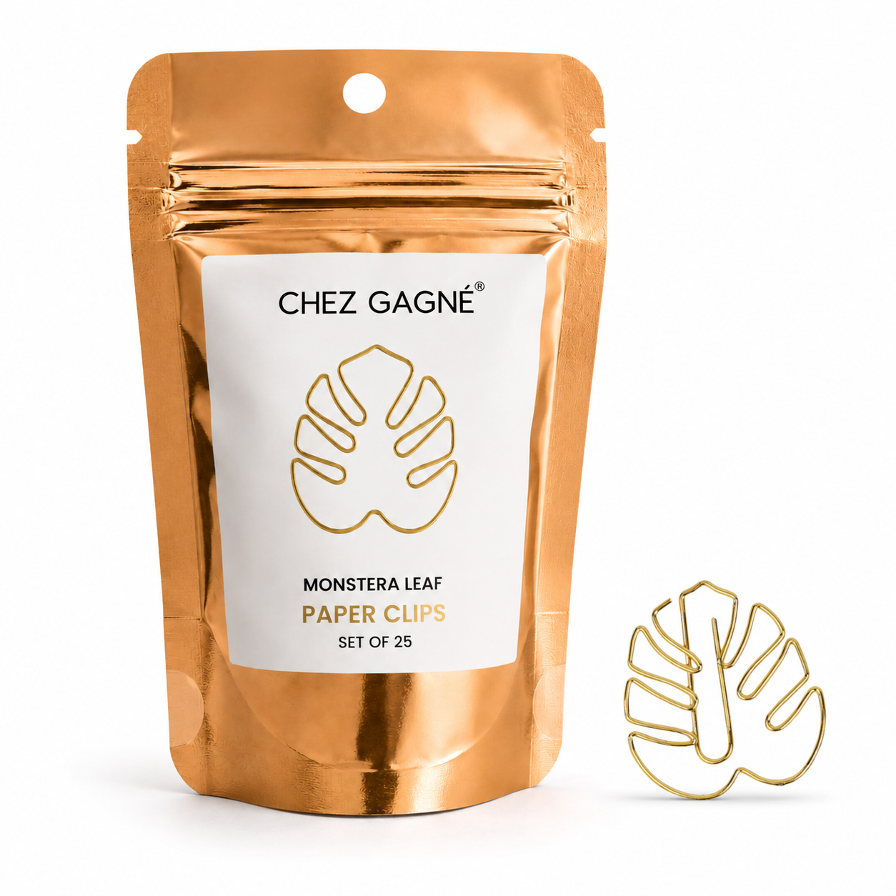 Paper Clip Pack - Monstera Leaf Pack of 25