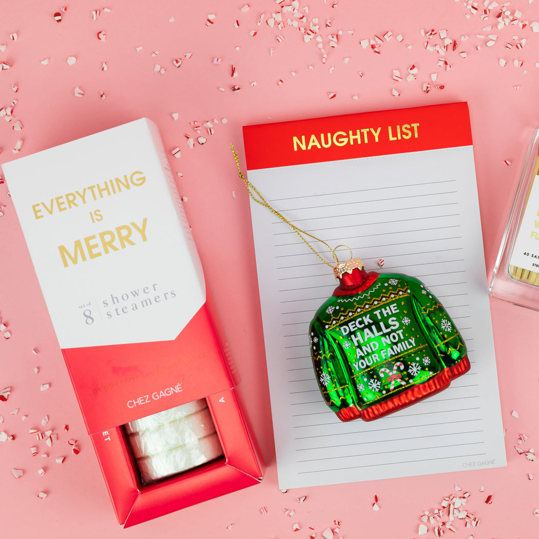Deck The Halls, Not Your Family - Sweater Glass Ornament