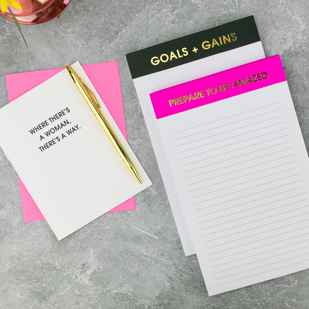Goals + Gains - Lined Notepad