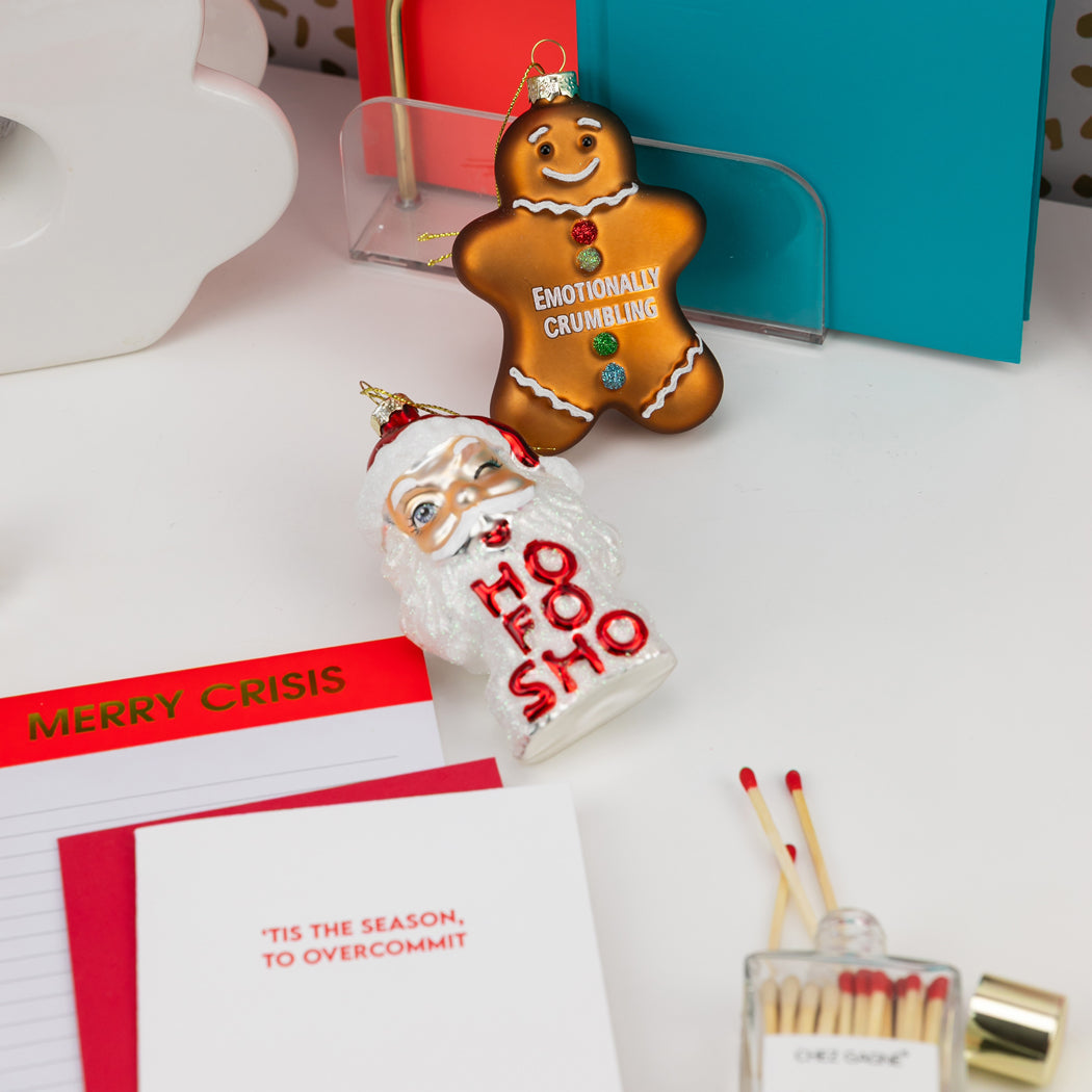 Ho Fo Sho - Winking Santa Claus Glass Ornament