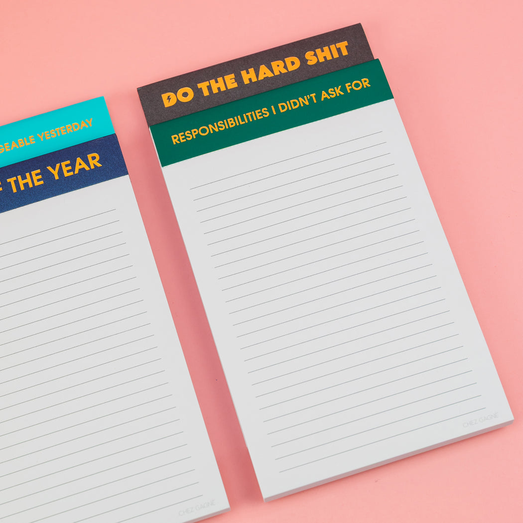 Do The Hard Shit - Lined Notepad - Shimmer Black
