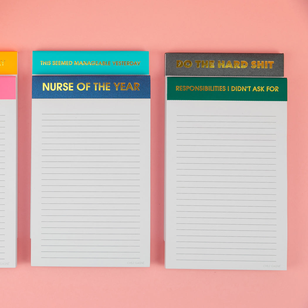 Do The Hard Shit - Lined Notepad - Shimmer Black