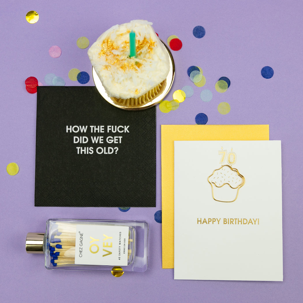 Happy Birthday Candles 50 - Paperclip Letterpress Card