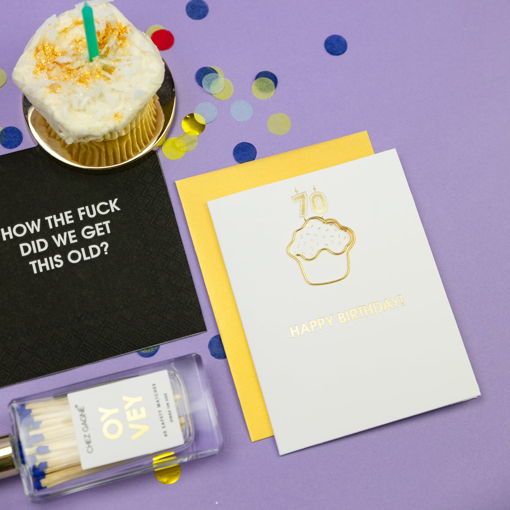 Happy Birthday Candles 50 - Paperclip Letterpress Card