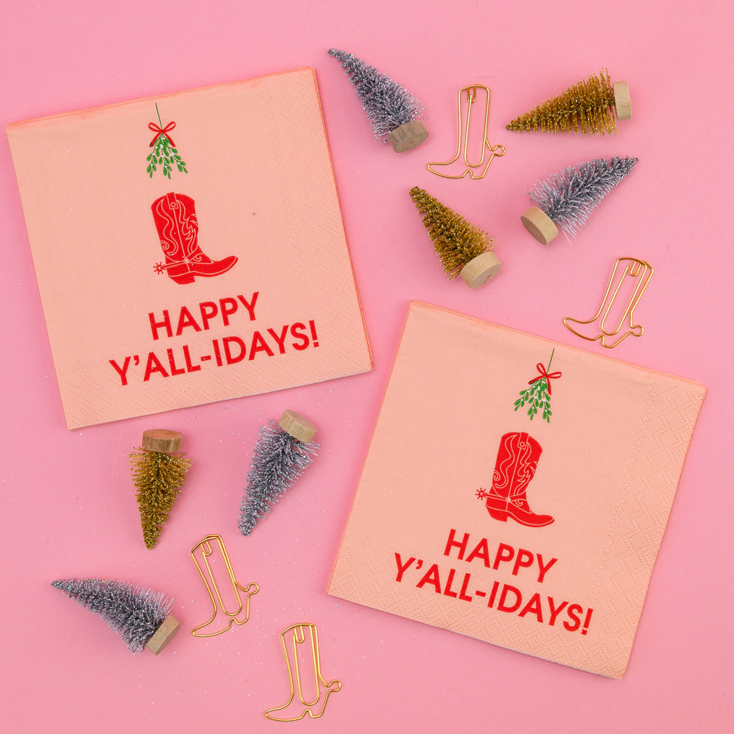 Happy Y'all-idays - Cocktail Napkins