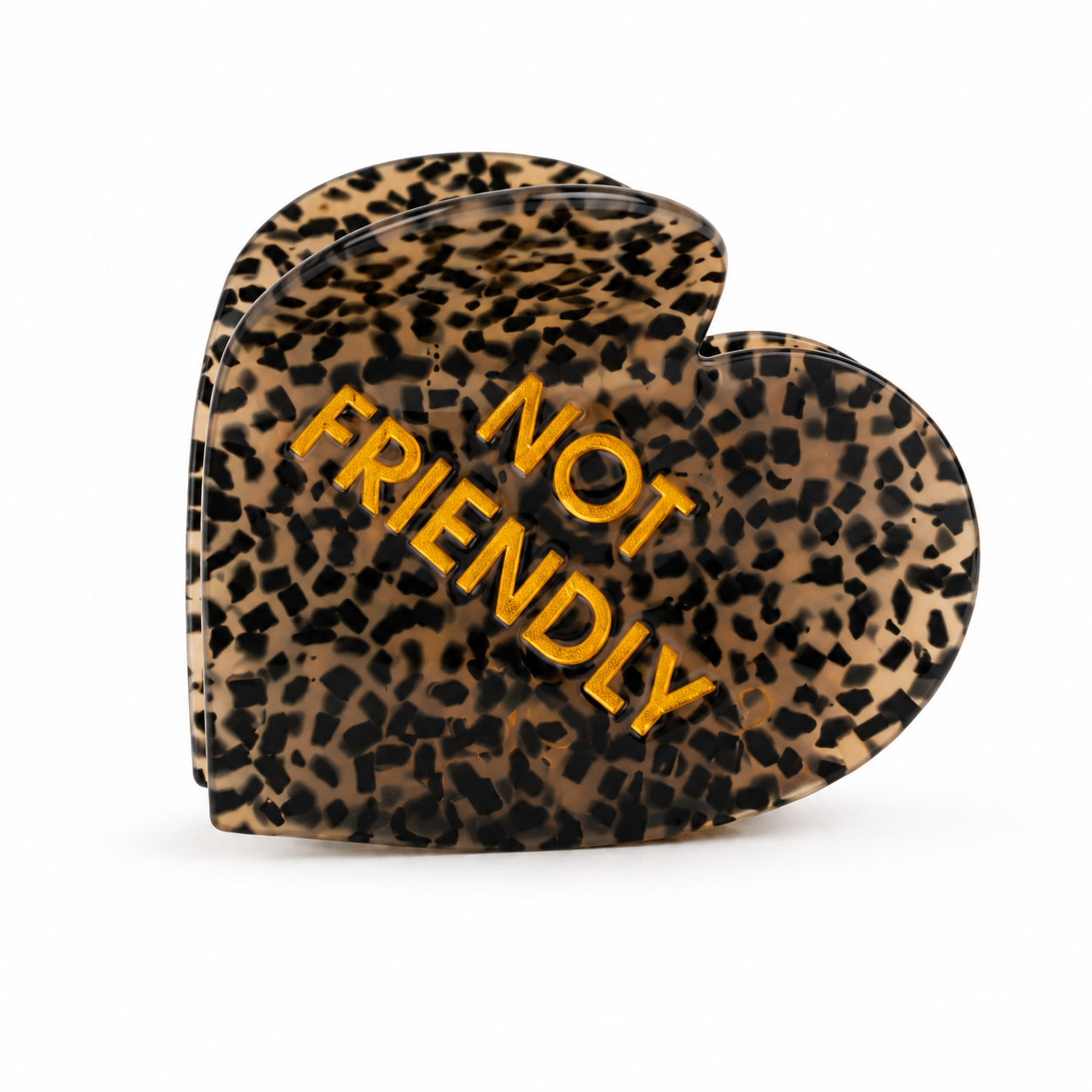 Not Friendly - Heart - Cellulose Acetate Hair Claw Clip