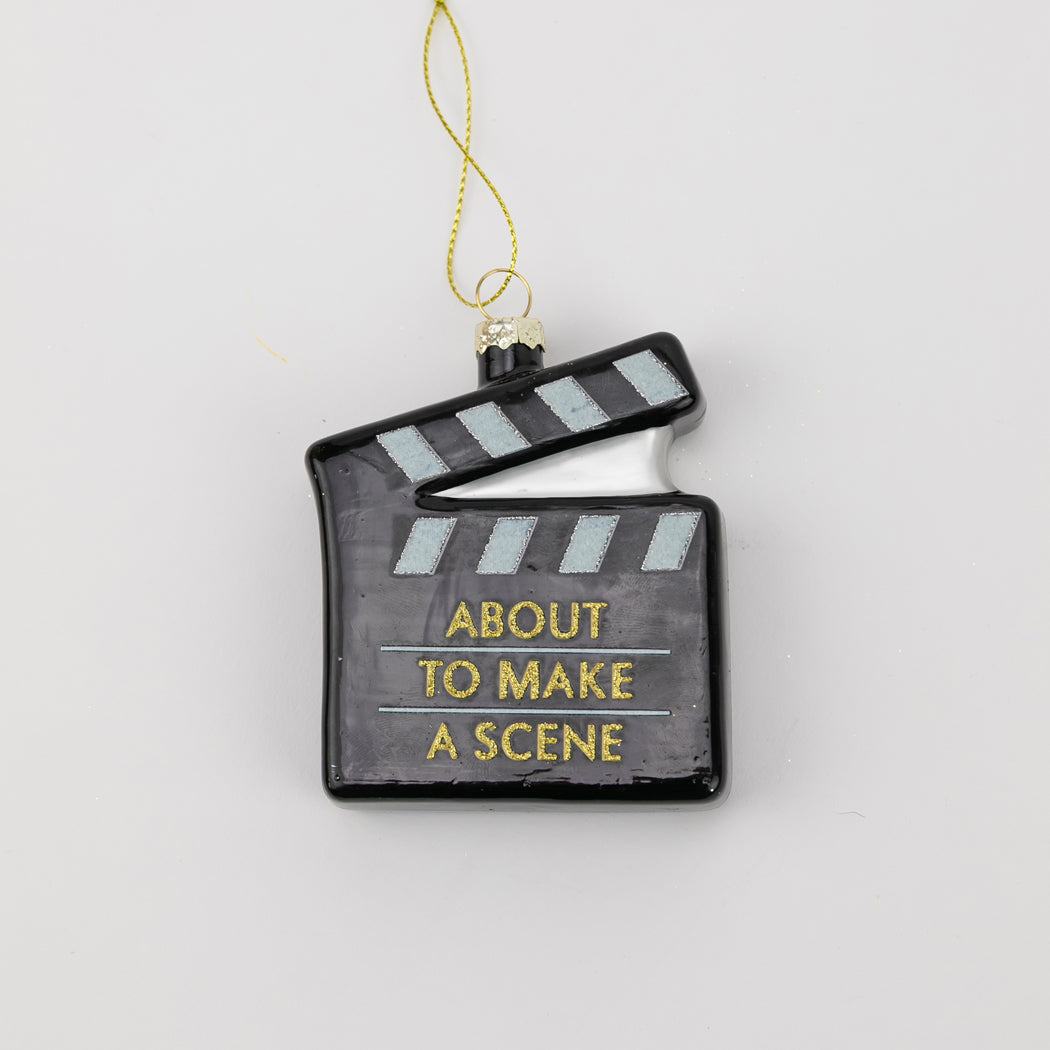 About To Make A Scene - Director's Clapboard Glass Ornament