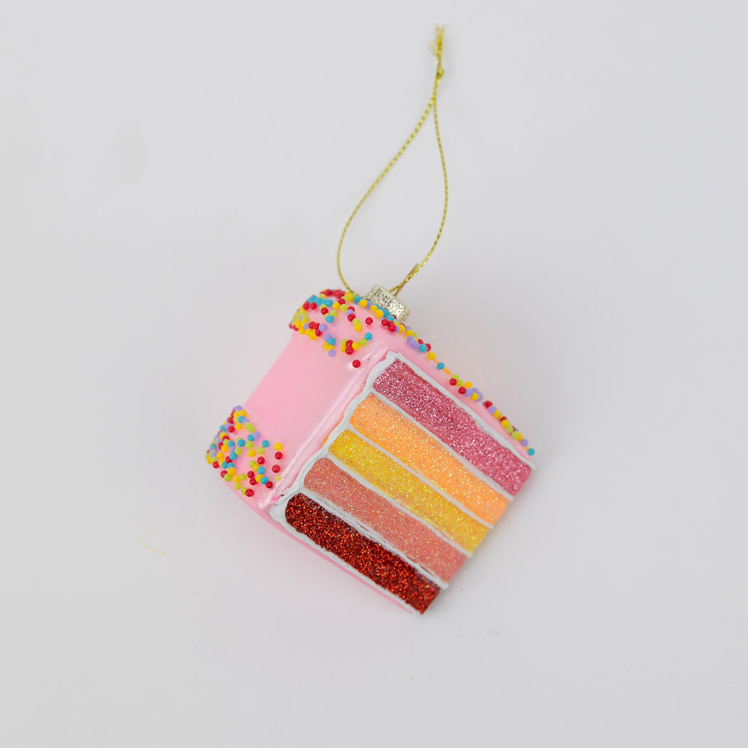Eat Me - Cake Slice Glass Ornament