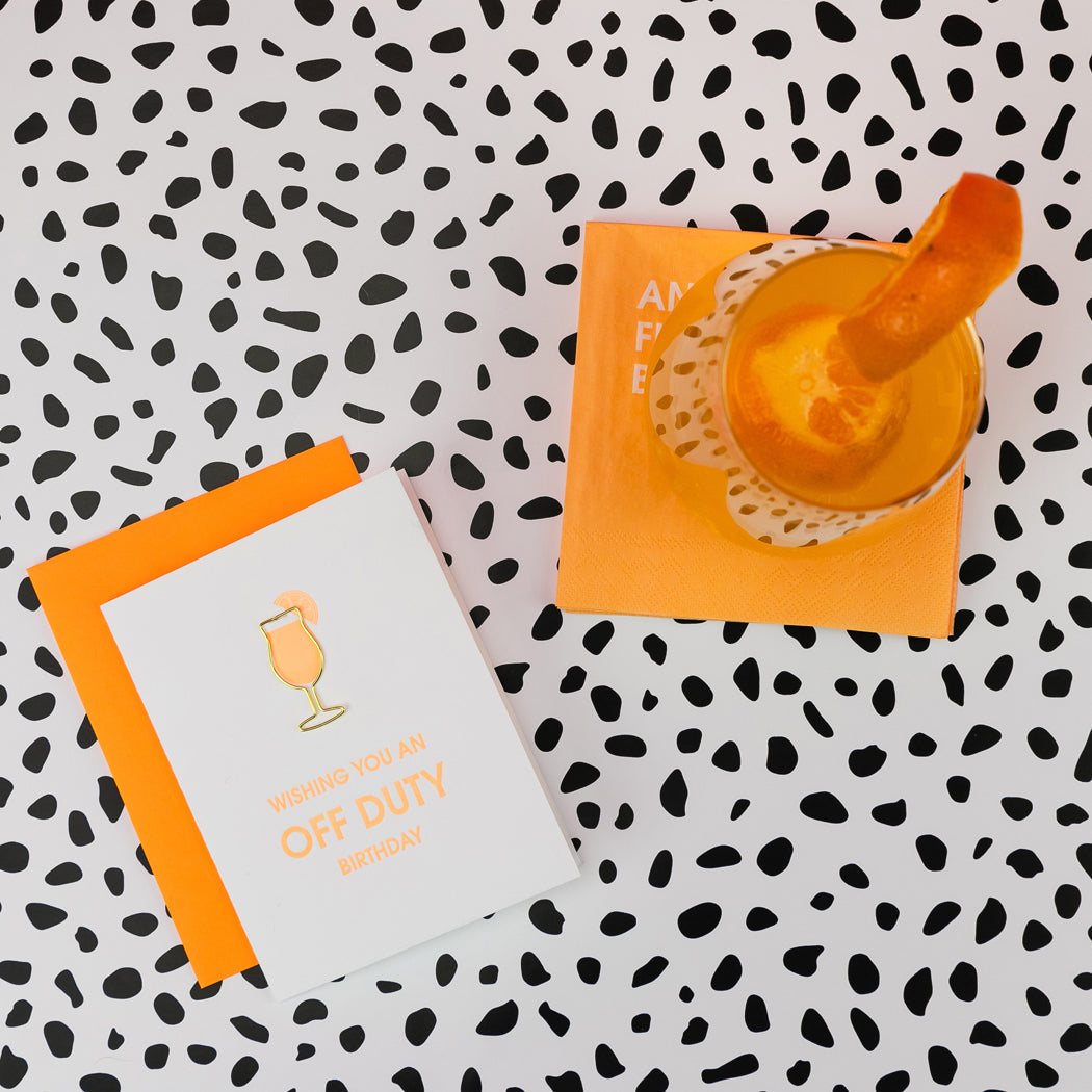 Off Duty Birthday - Paper Clip Letterpress Card