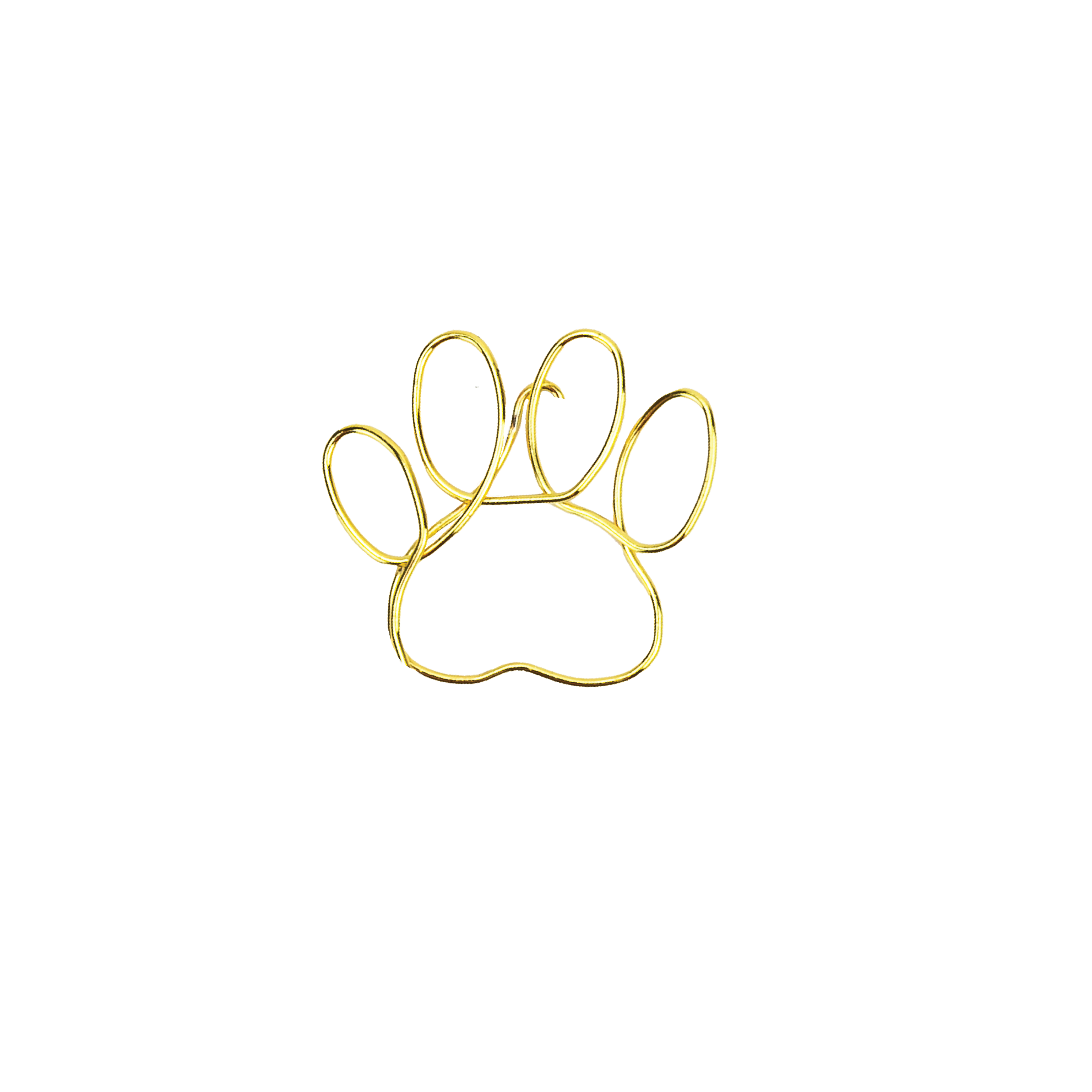 Paw Print - 25 Gold Paperclips