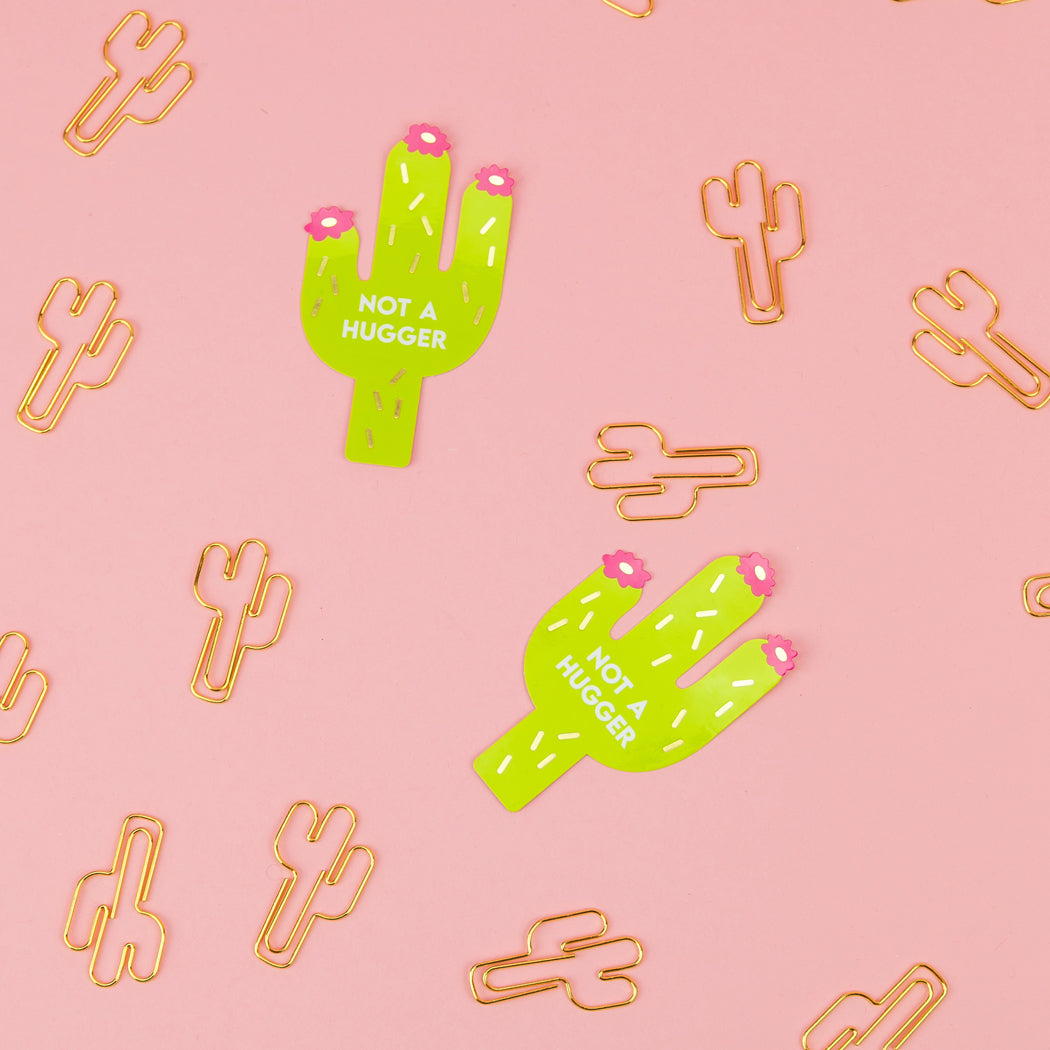 Not A Hugger - Cactus - Funny Vinyl Sticker