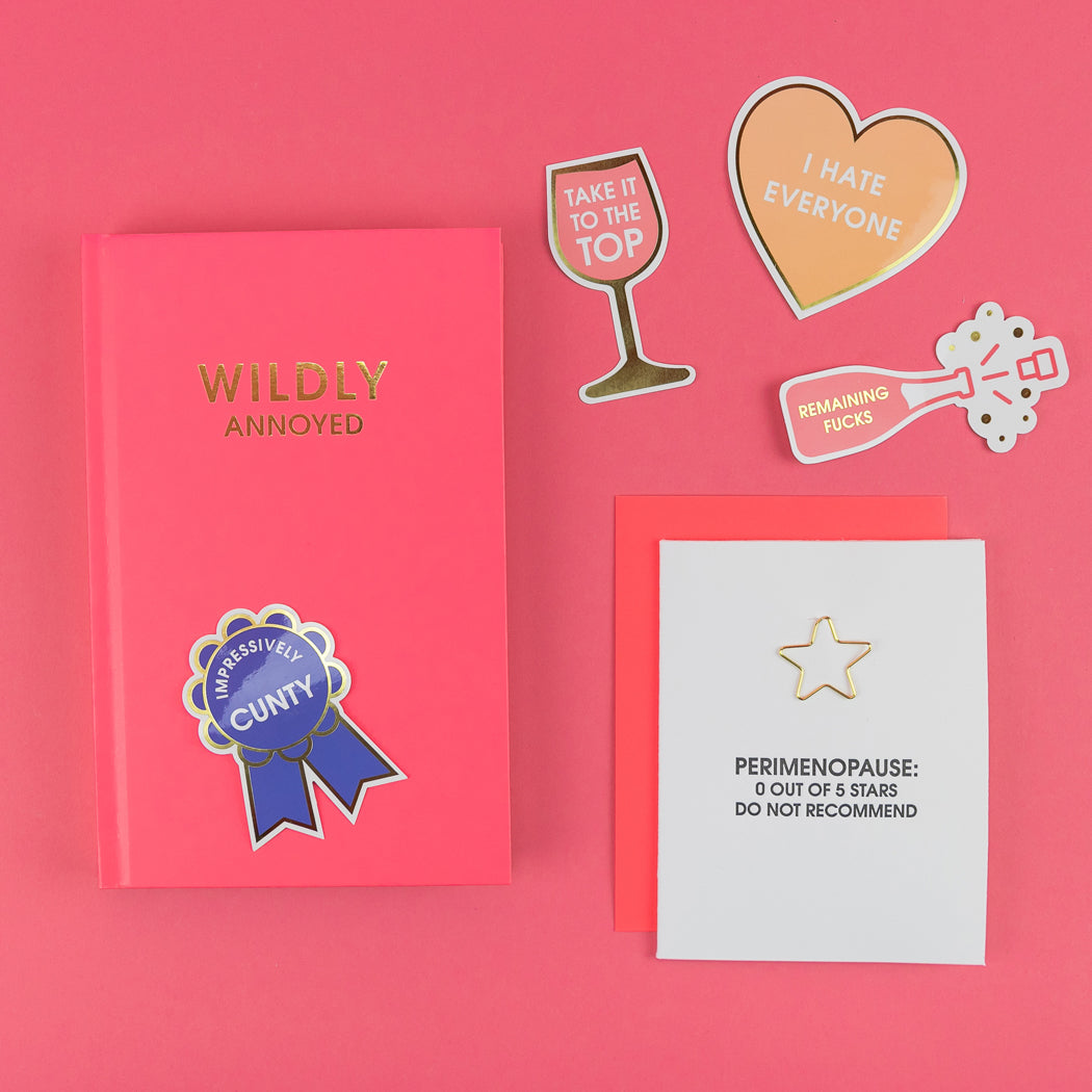 Perimenopause : 0/5 Stars - Paper Clip Letterpress Card