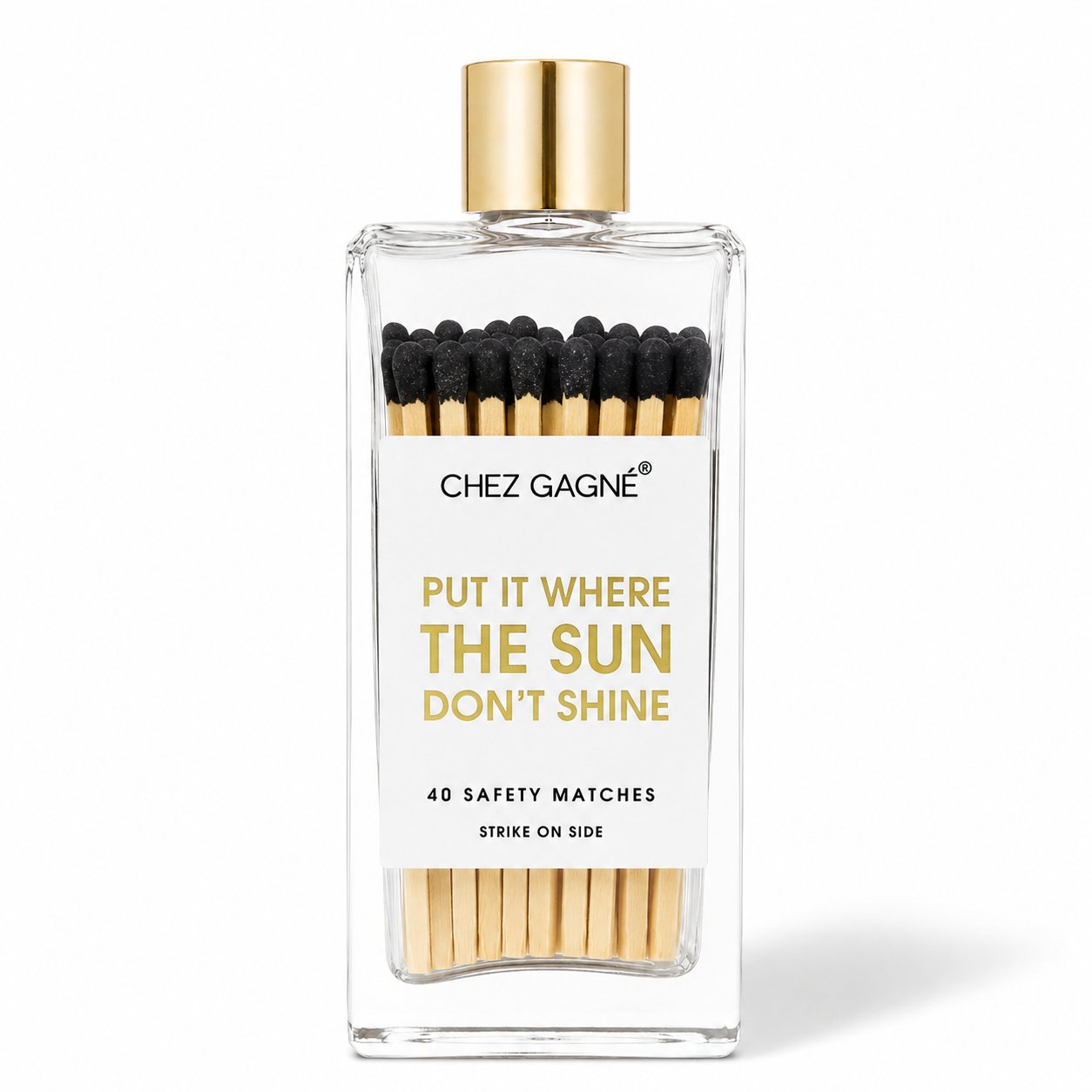 Put It Where The Sun Don't Shine - Glass Bottle Safety Matches - Black