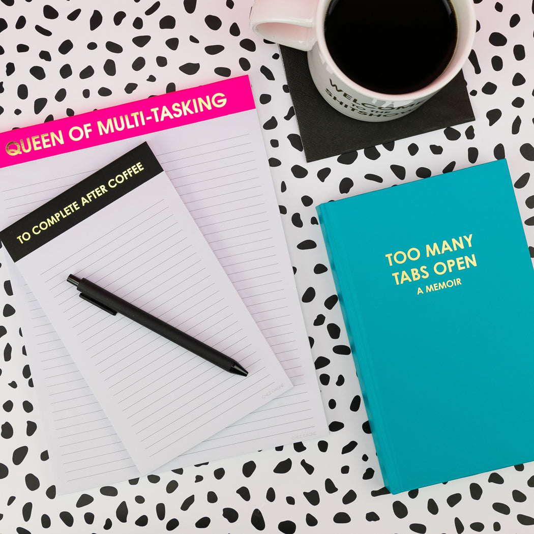 Too Many Tabs Open (a memoir) - Bright Teal Hardcover Journal