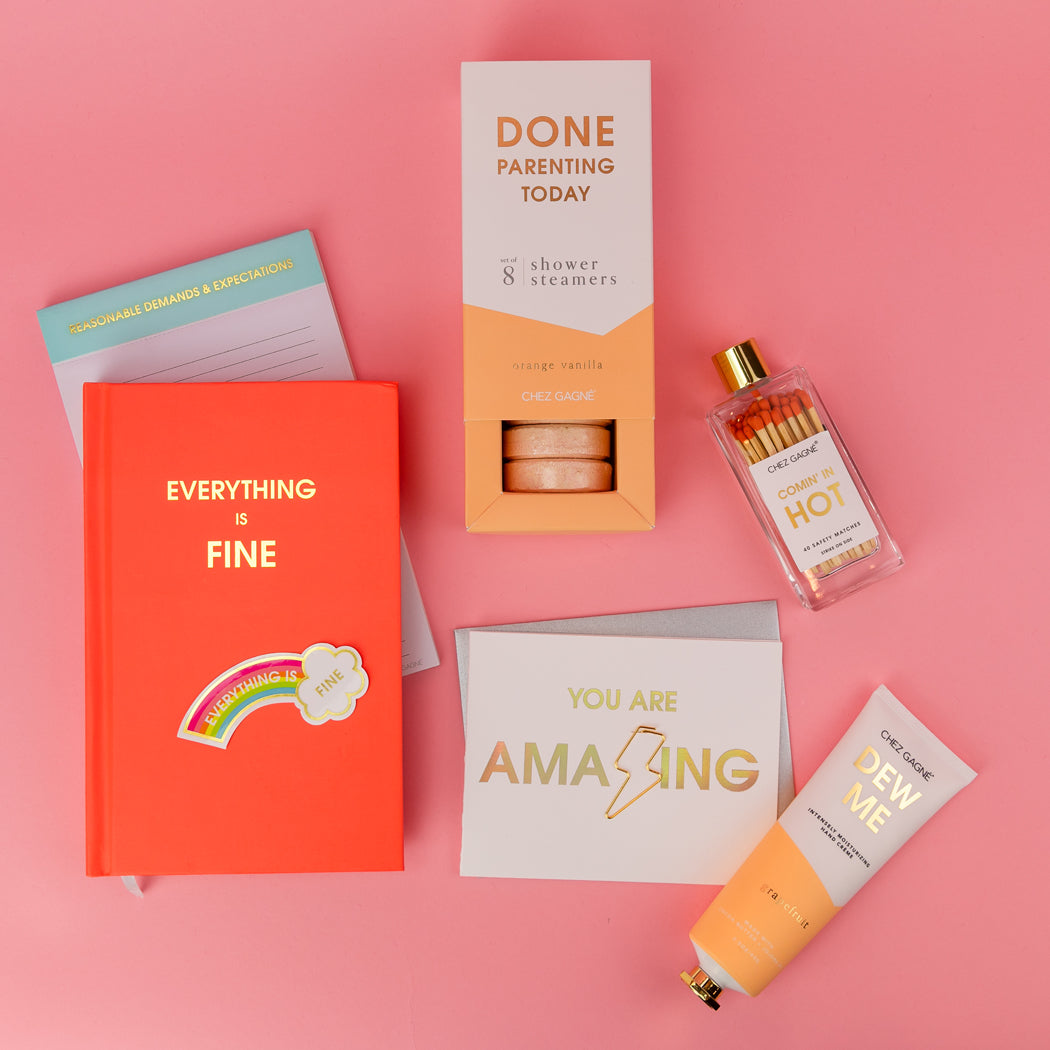 Everything is Fine - Neon Red Hardcover Journal