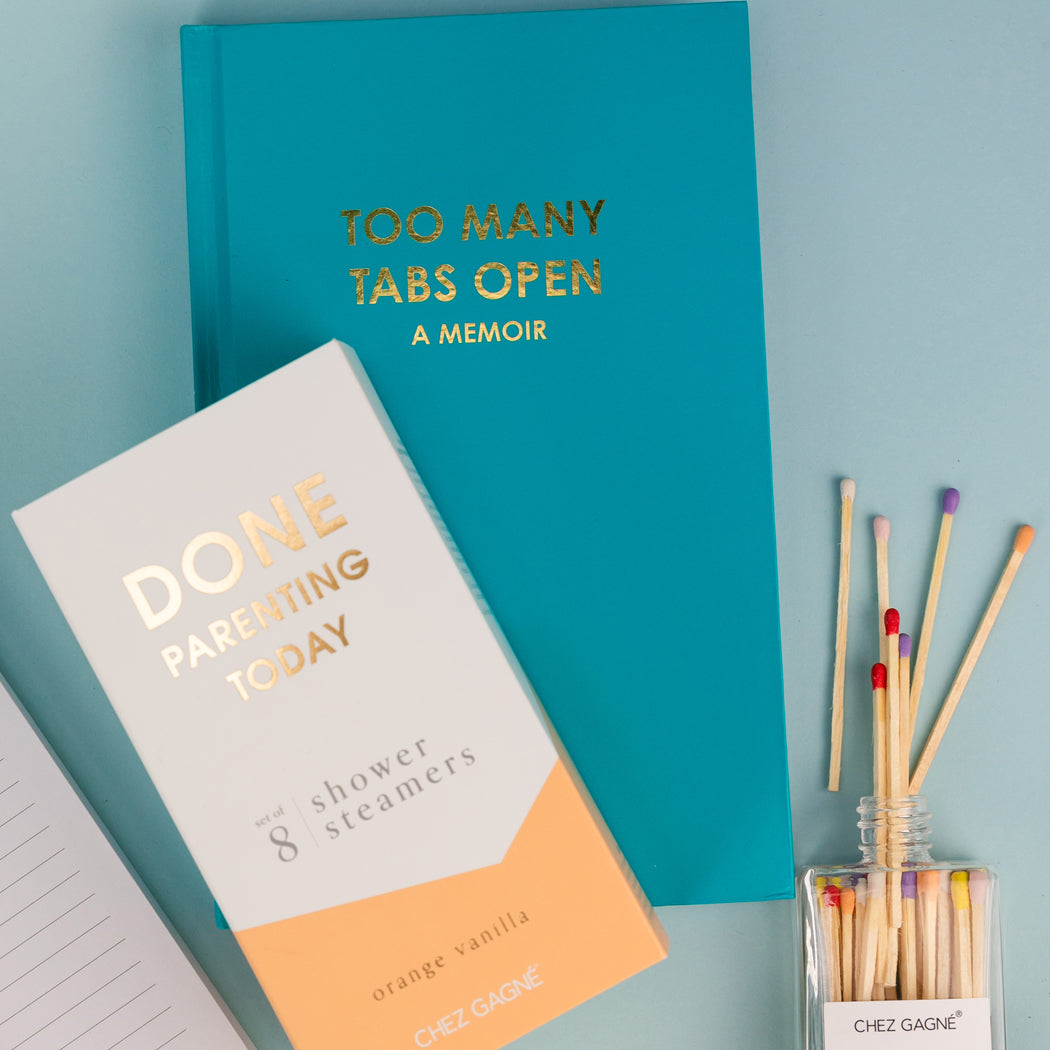 Too Many Tabs Open (a memoir) - Bright Teal Hardcover Journal