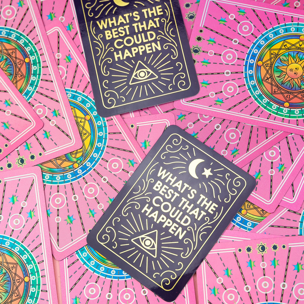 What's The Best That Could Happen - Tarot Card - Vinyl Sticker