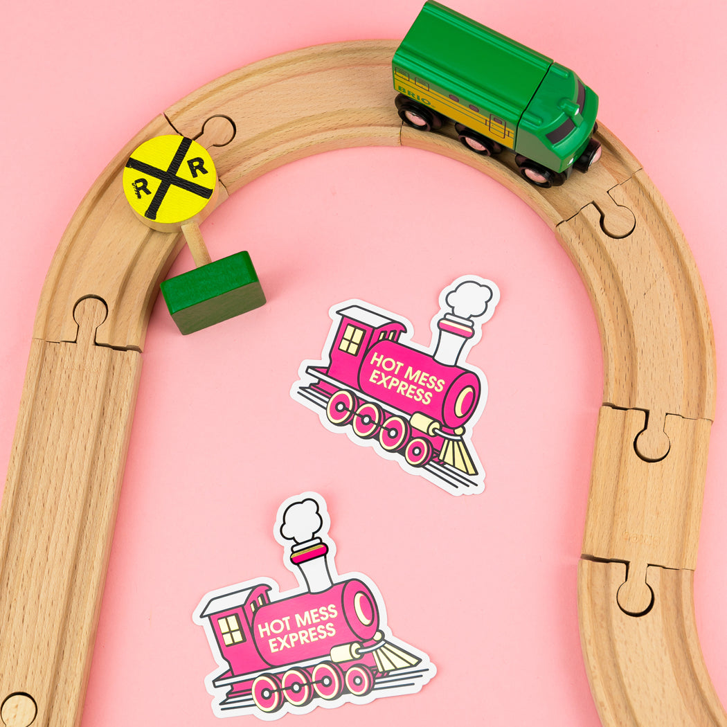 Hot Mess Express - Hot Pink Locomotive - Vinyl Sticker