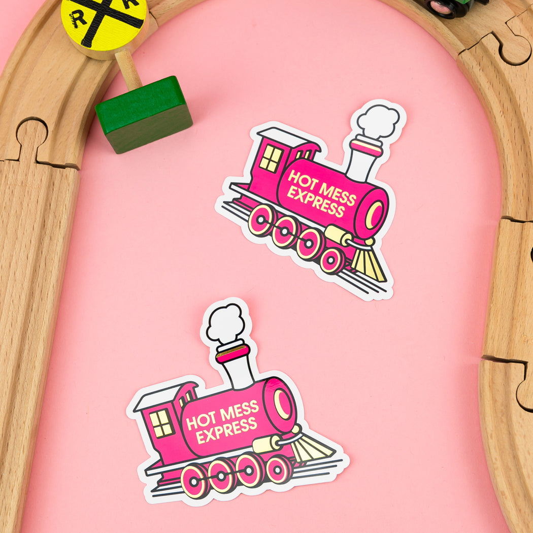 Hot Mess Express - Hot Pink Locomotive - Vinyl Sticker