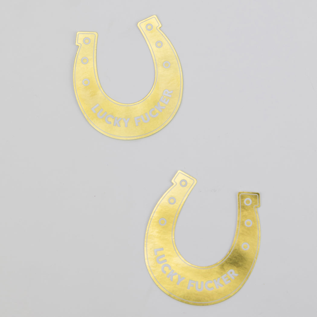 Lucky Fucker - Horseshoe - Funny Vinyl Sticker