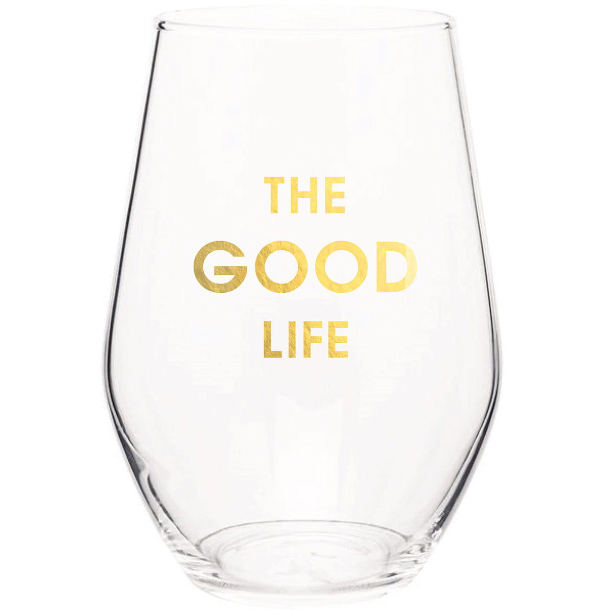 The Good Life - Gold Foil Stemless Wine Glass
