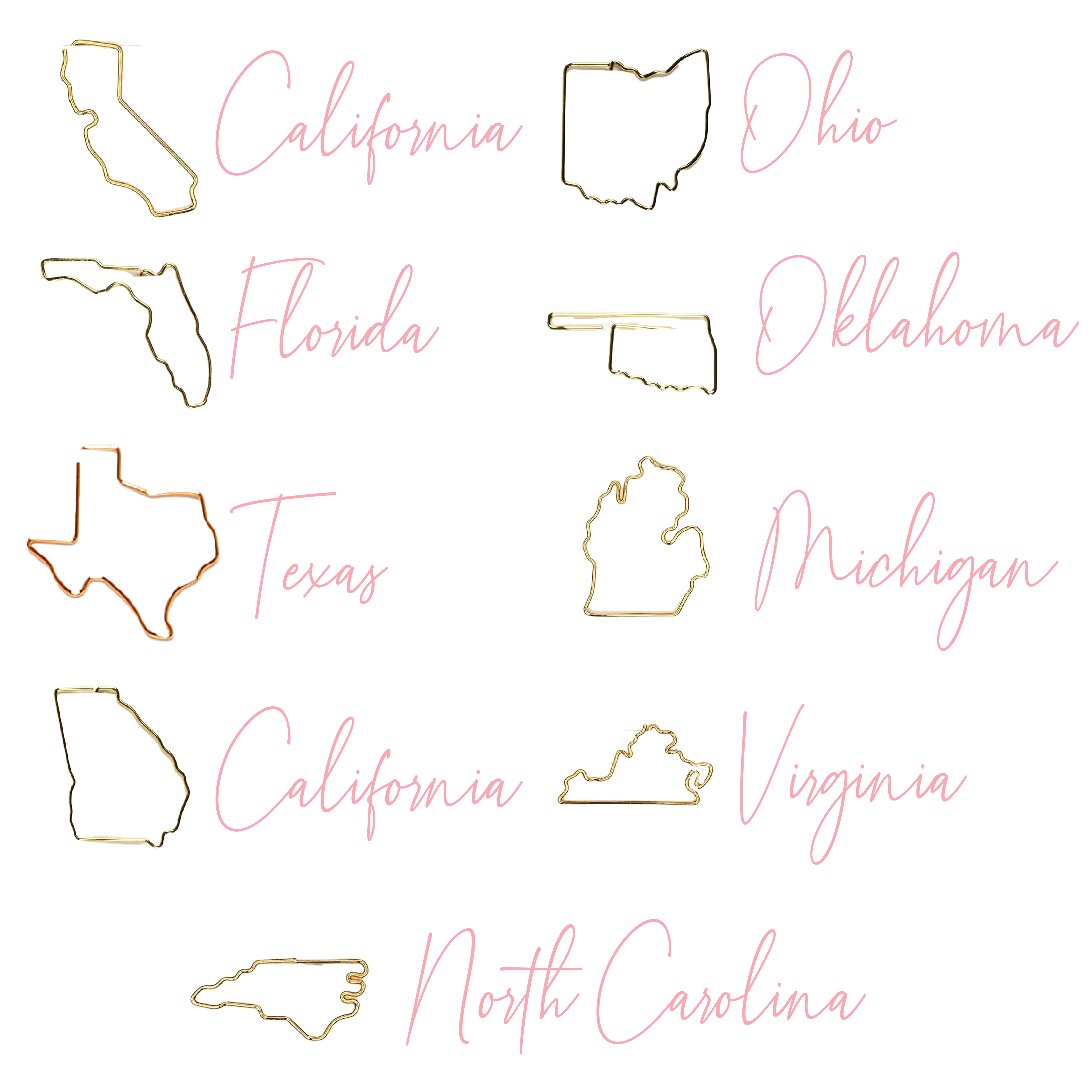 Gold Paperclips - Choose Your Shape - 25 pieces