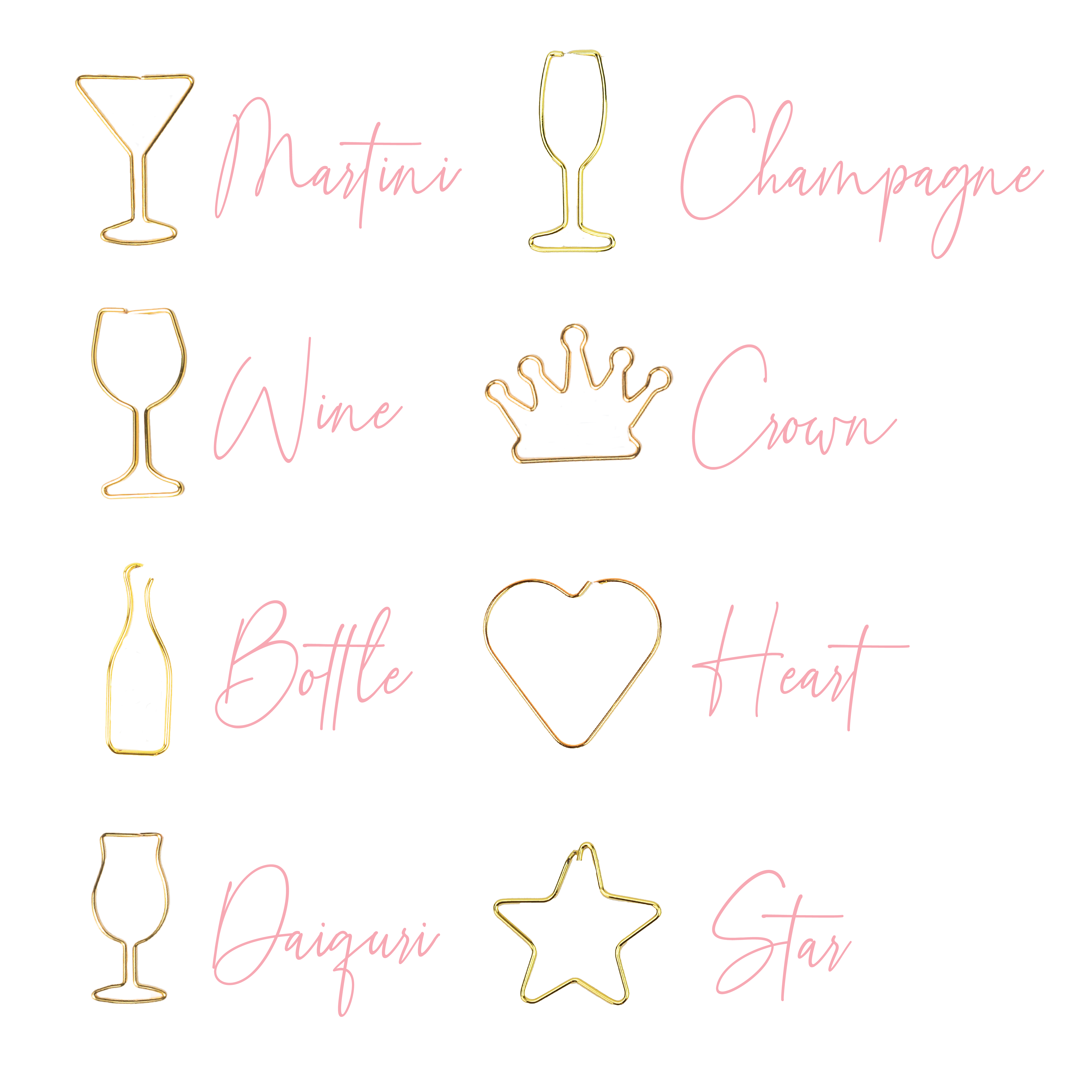 Gold Paperclips - Choose Your Shape - 25 pieces