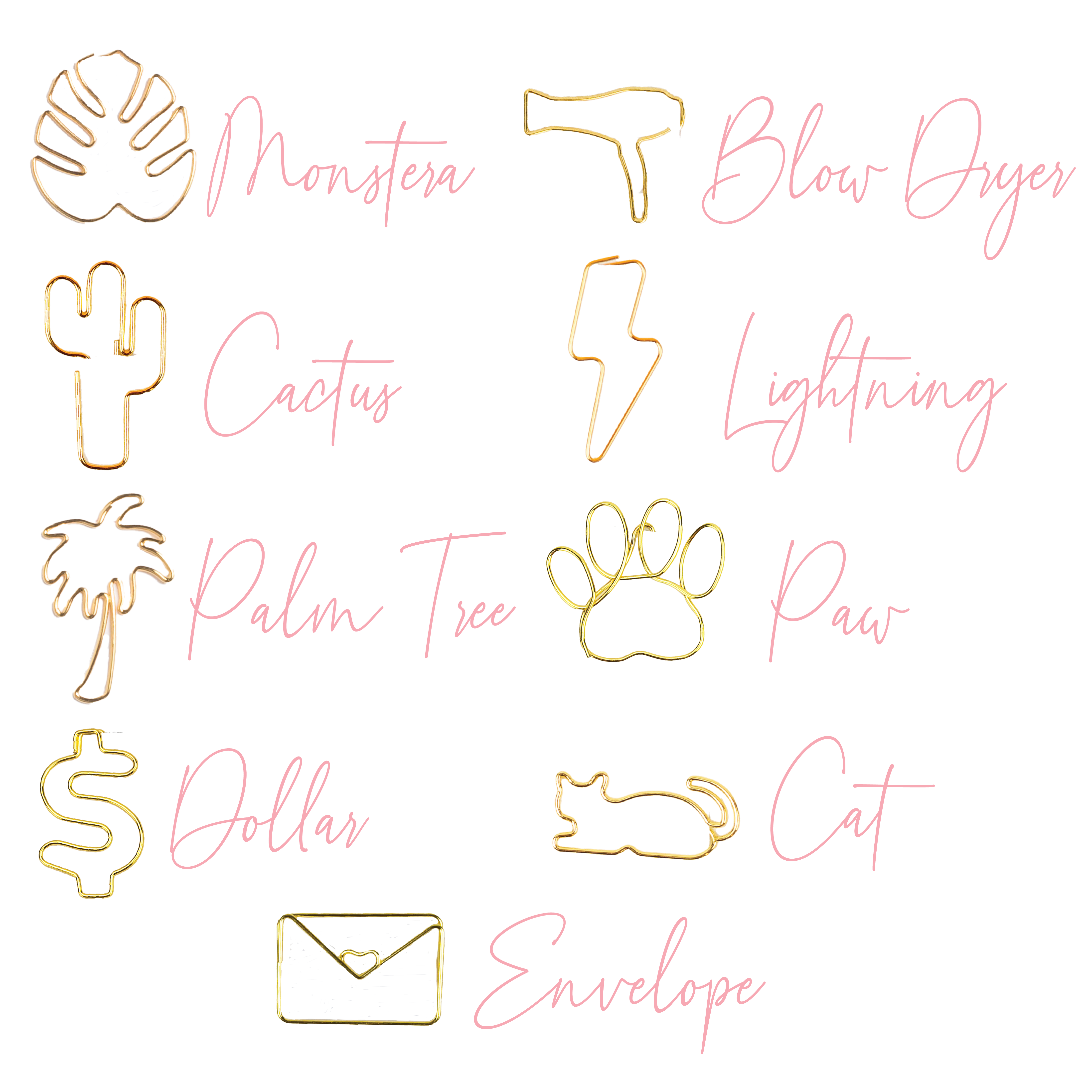 Gold Paperclips - Choose Your Shape - 25 pieces