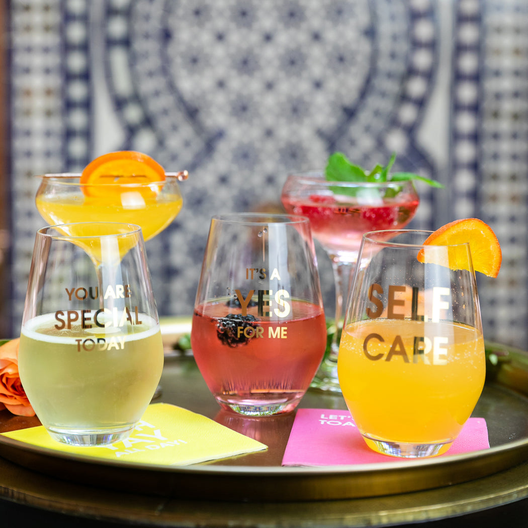 You Are Special Today - Gold Foil Stemless Wine Glass