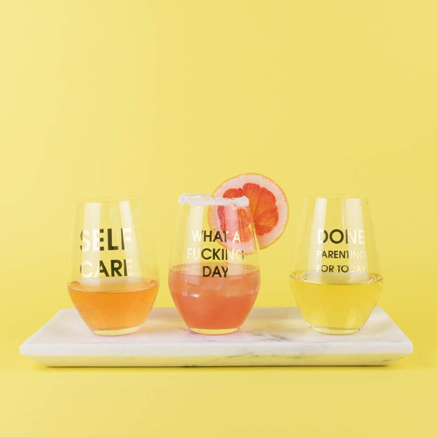 Done Parenting For Today - Gold Foil Stemless Wine Glass