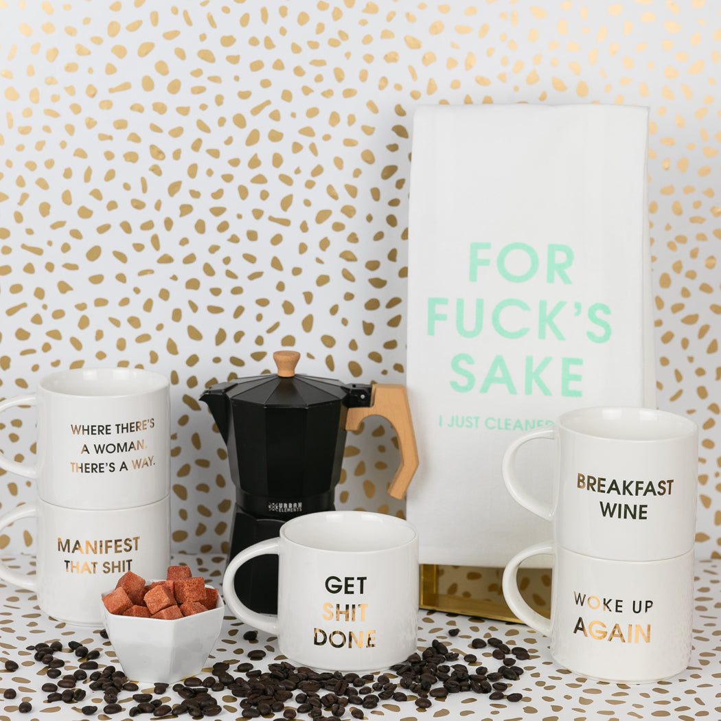 Woke Up Again - Gold Foil Metallic Mug