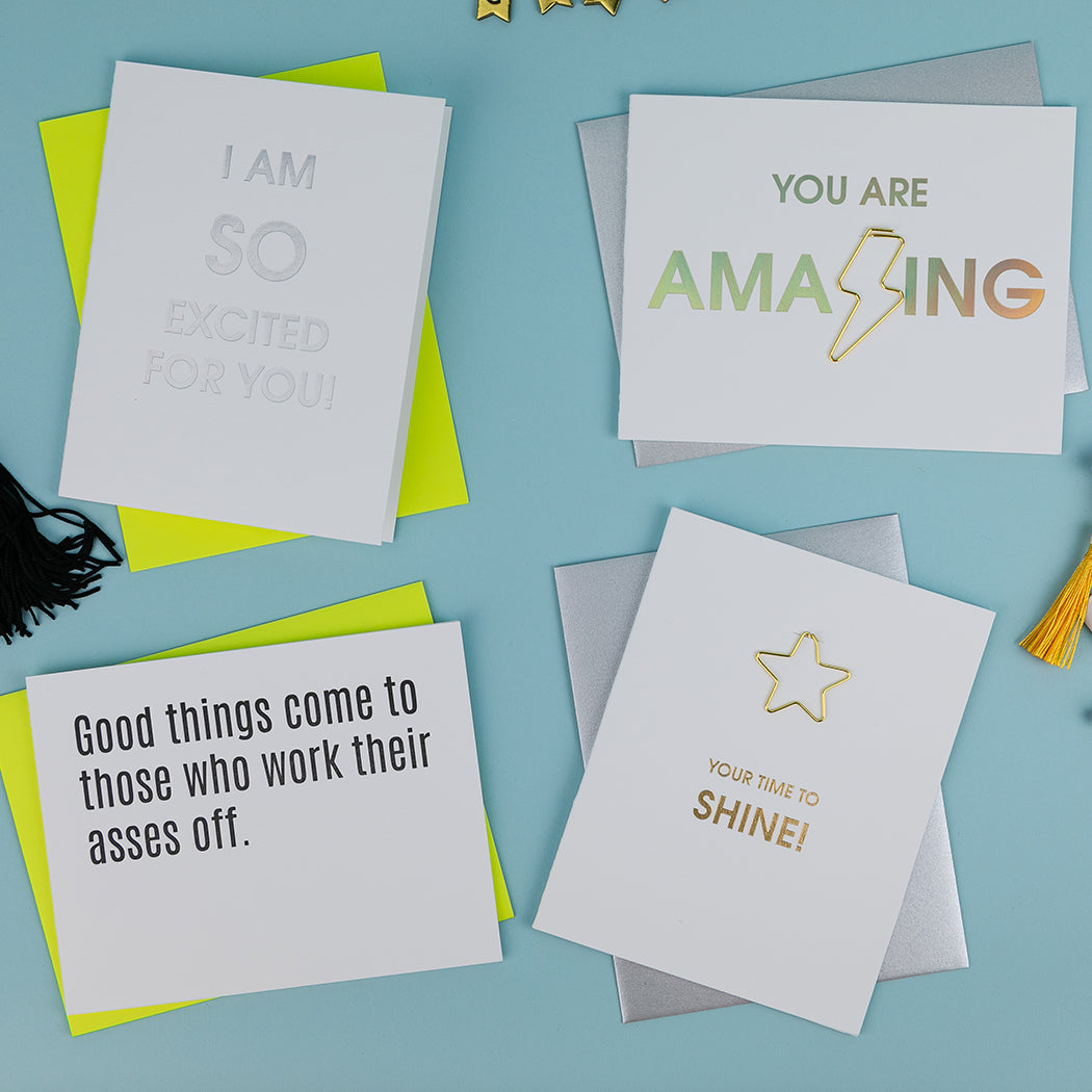 Your Time to Shine - Star Paper Clip Letterpress Card