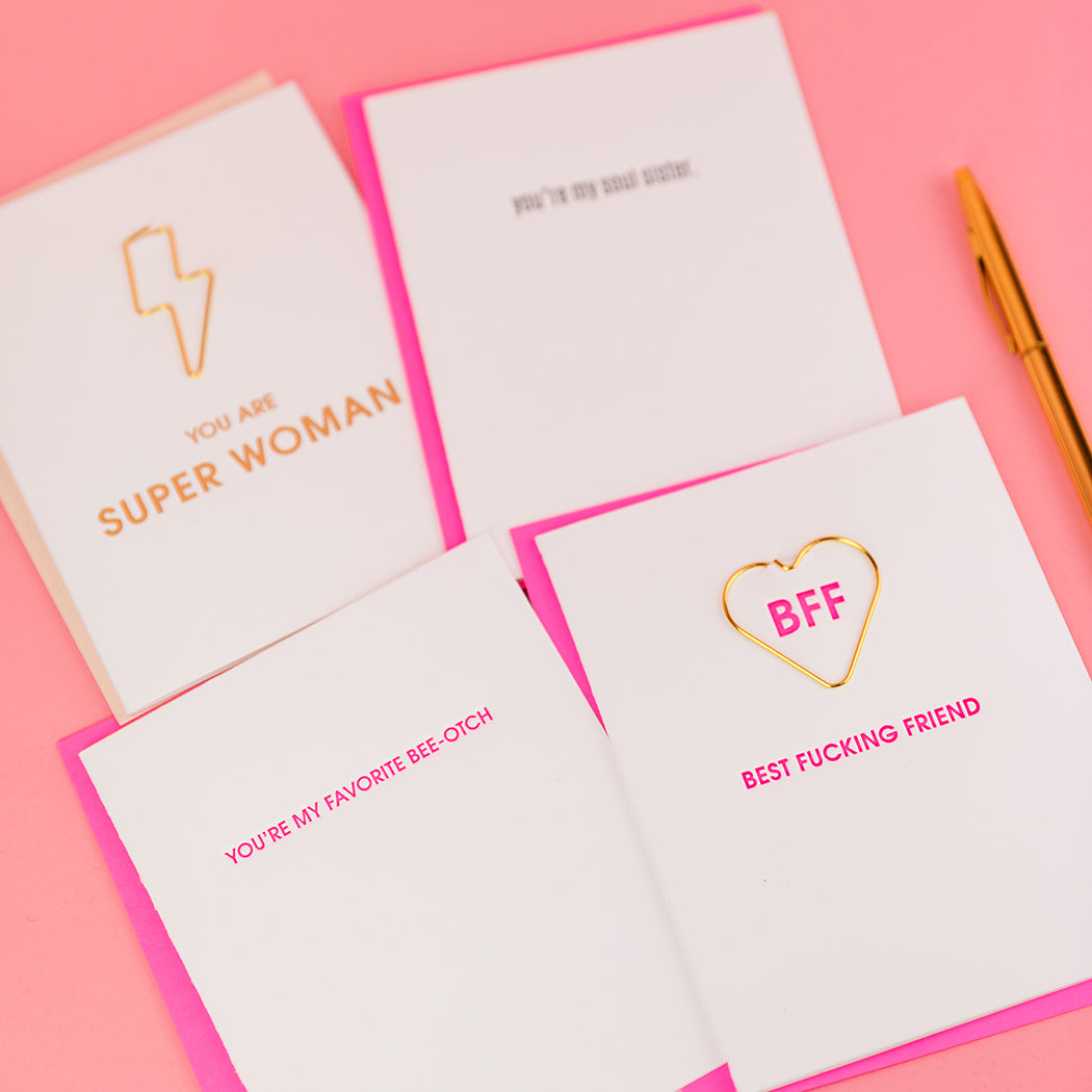 Best Fucking Friend - Paper Clip Letterpress Card
