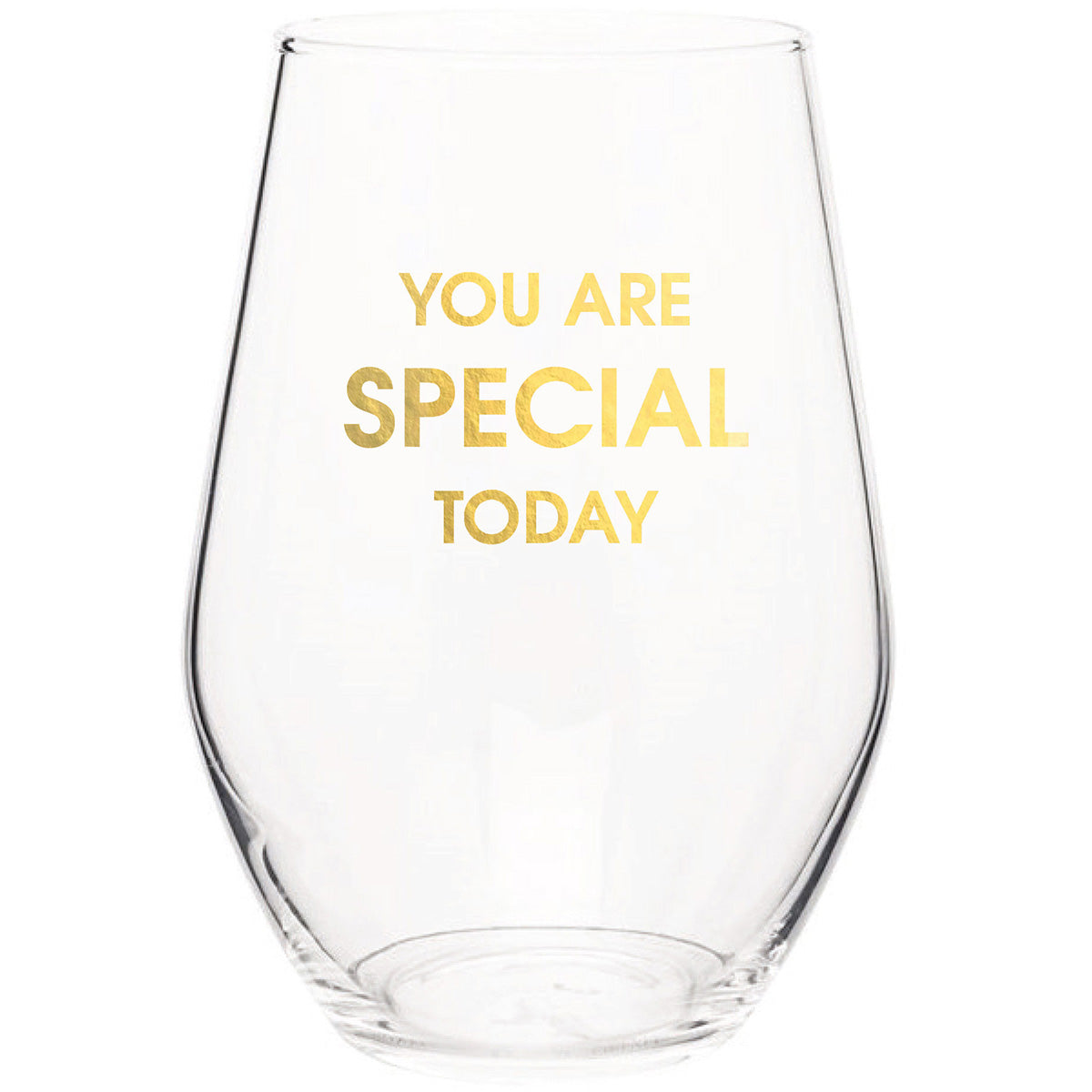 You Are Special Today - Gold Foil Stemless Wine Glass