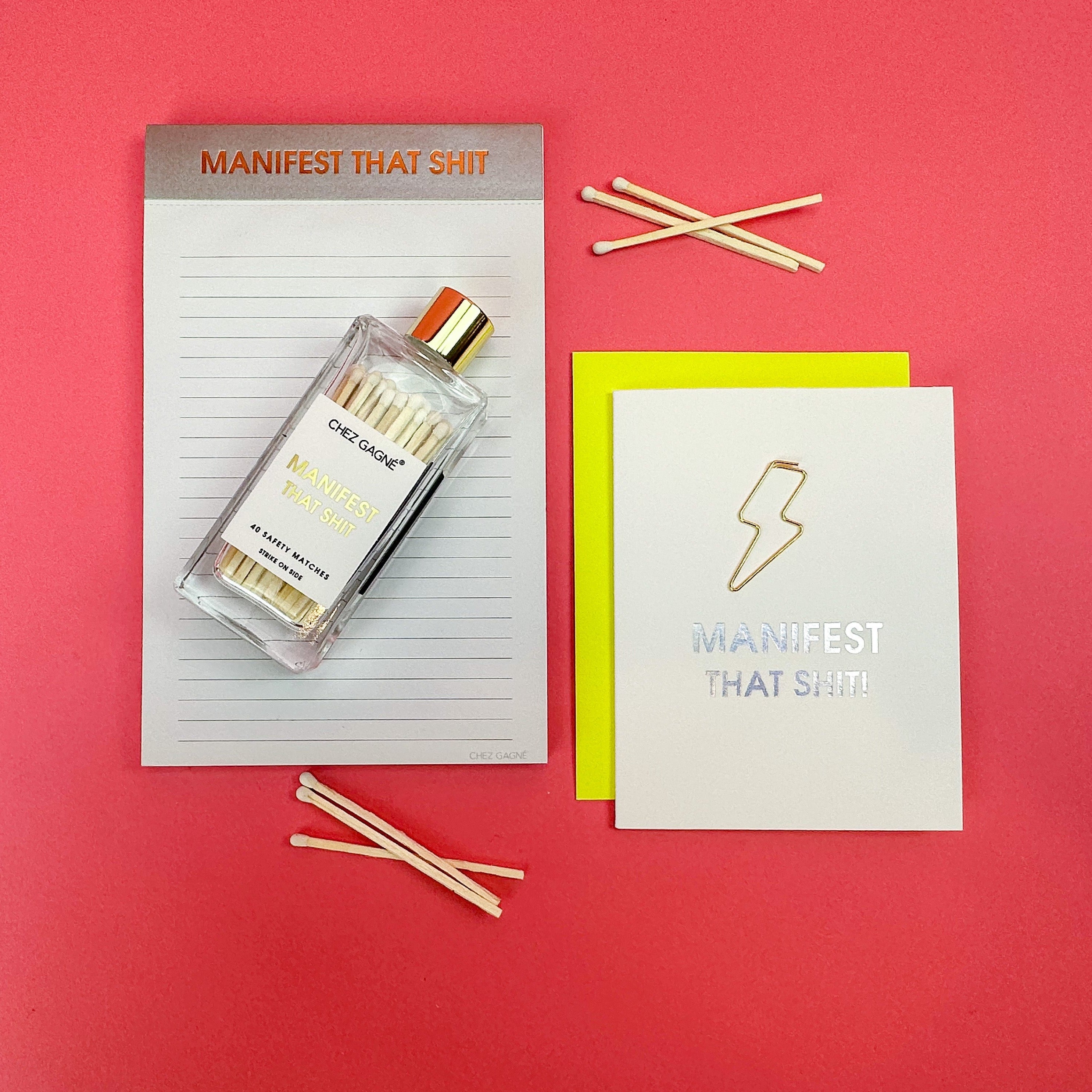 Manifest That Shit - Glass Bottle Safety Matches