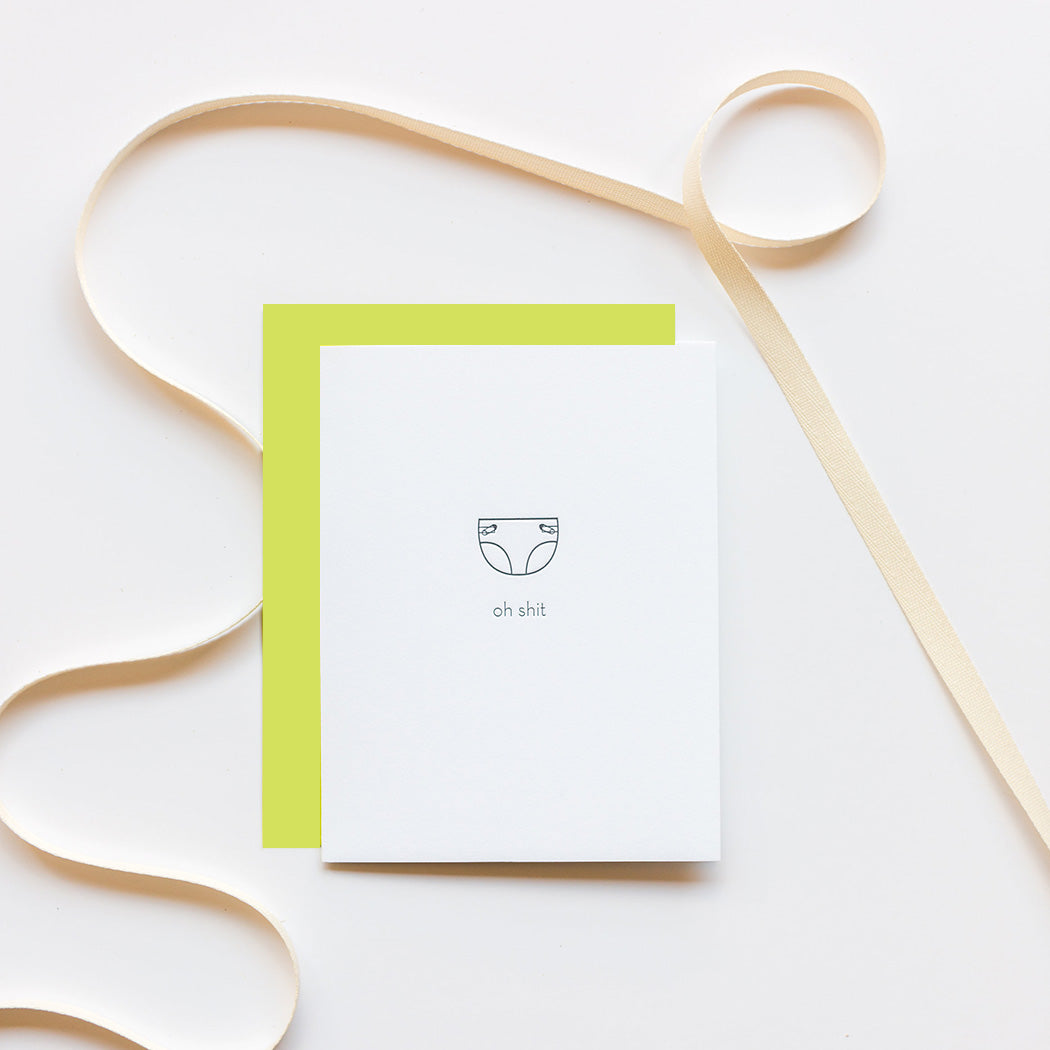 Oh Shit Diaper - Letterpress Card