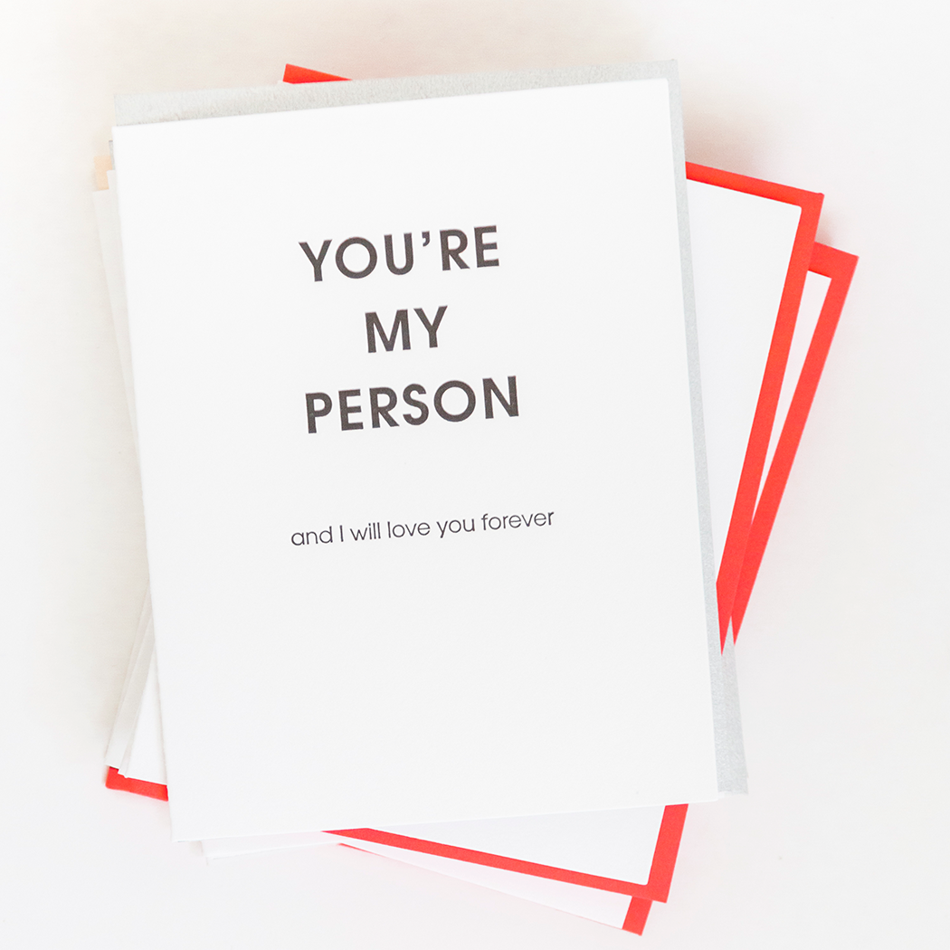 You're My Person - Letterpress Card