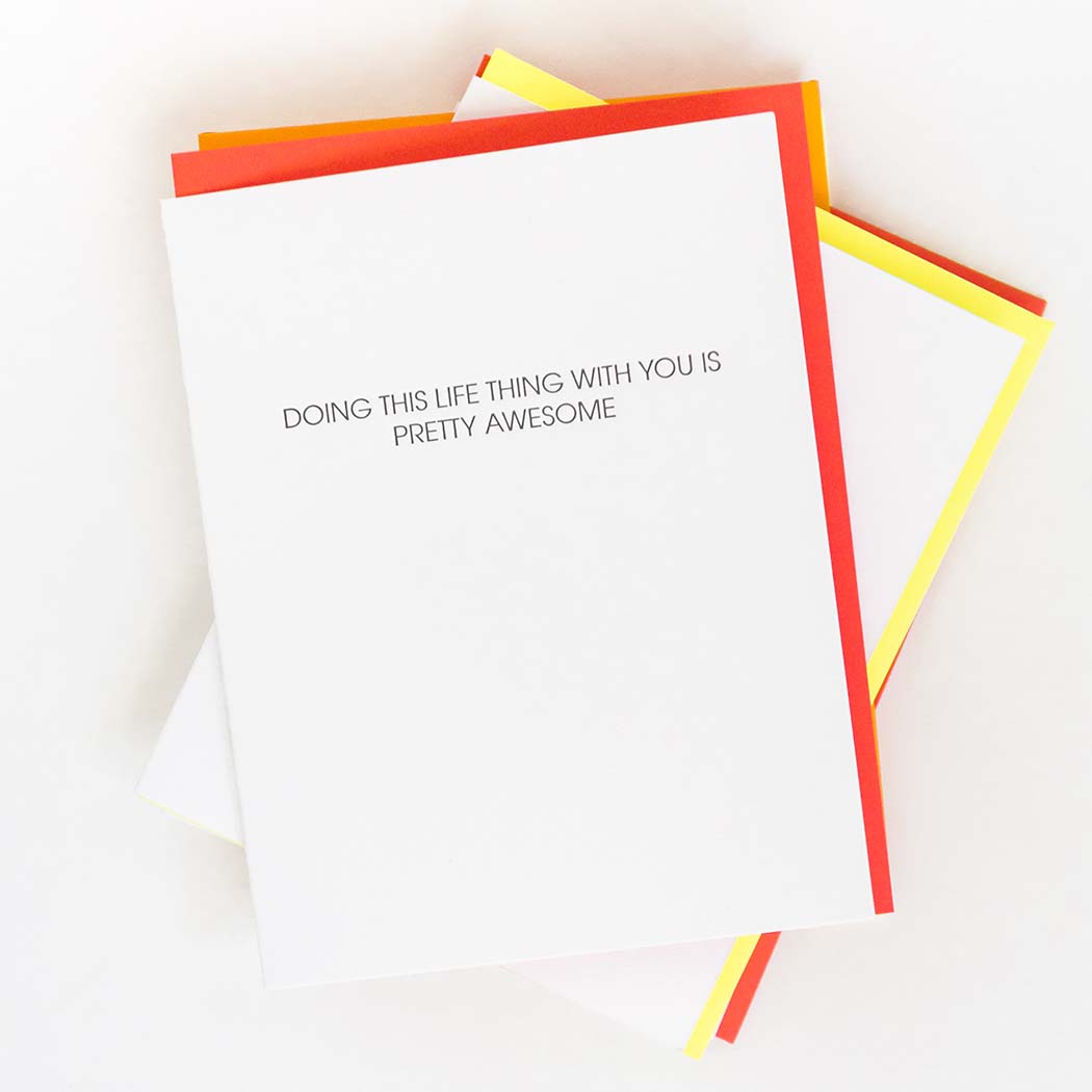 Doing This Life Thing With You Is Pretty Awesome - Letterpress Card