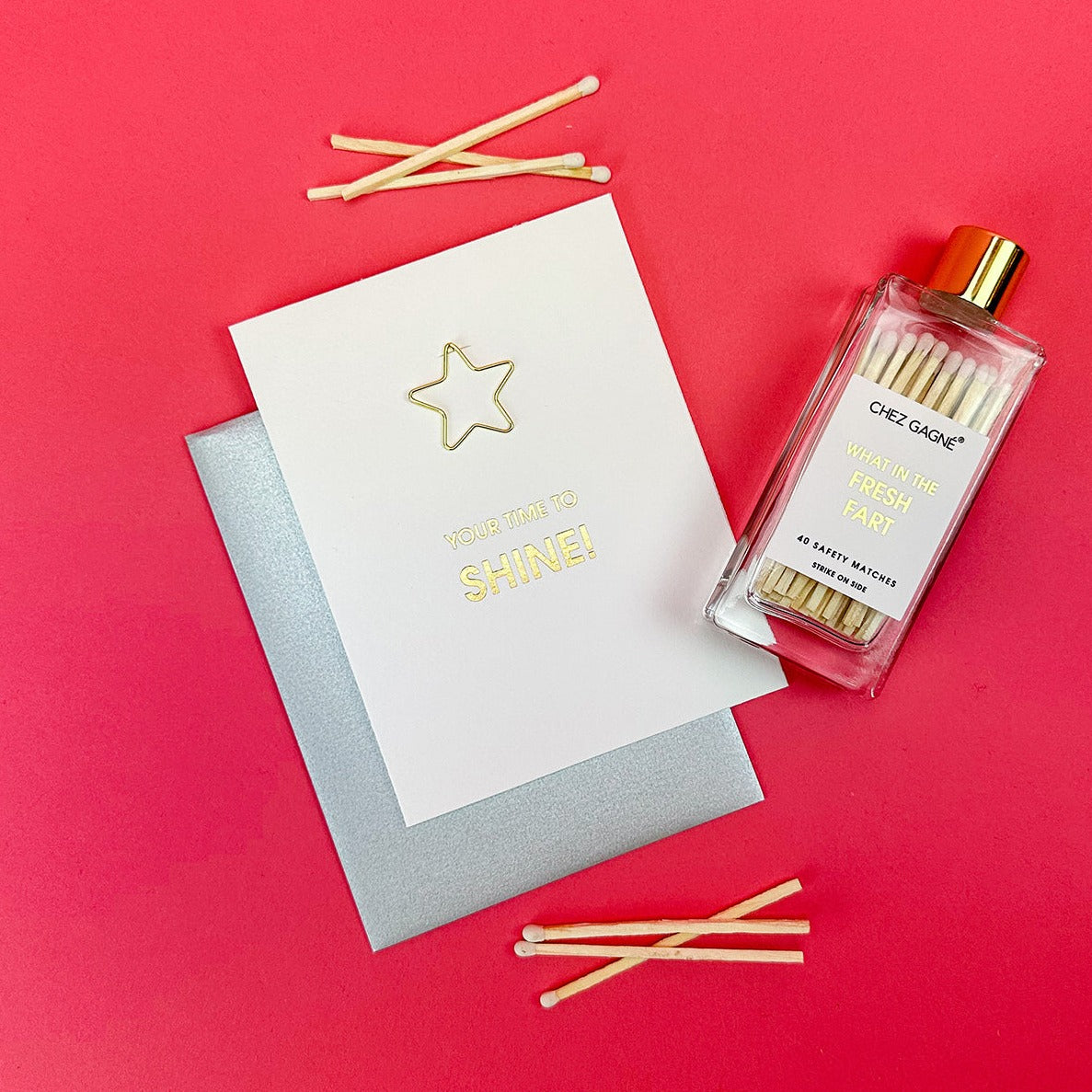 Your Time to Shine - Star Paper Clip Letterpress Card
